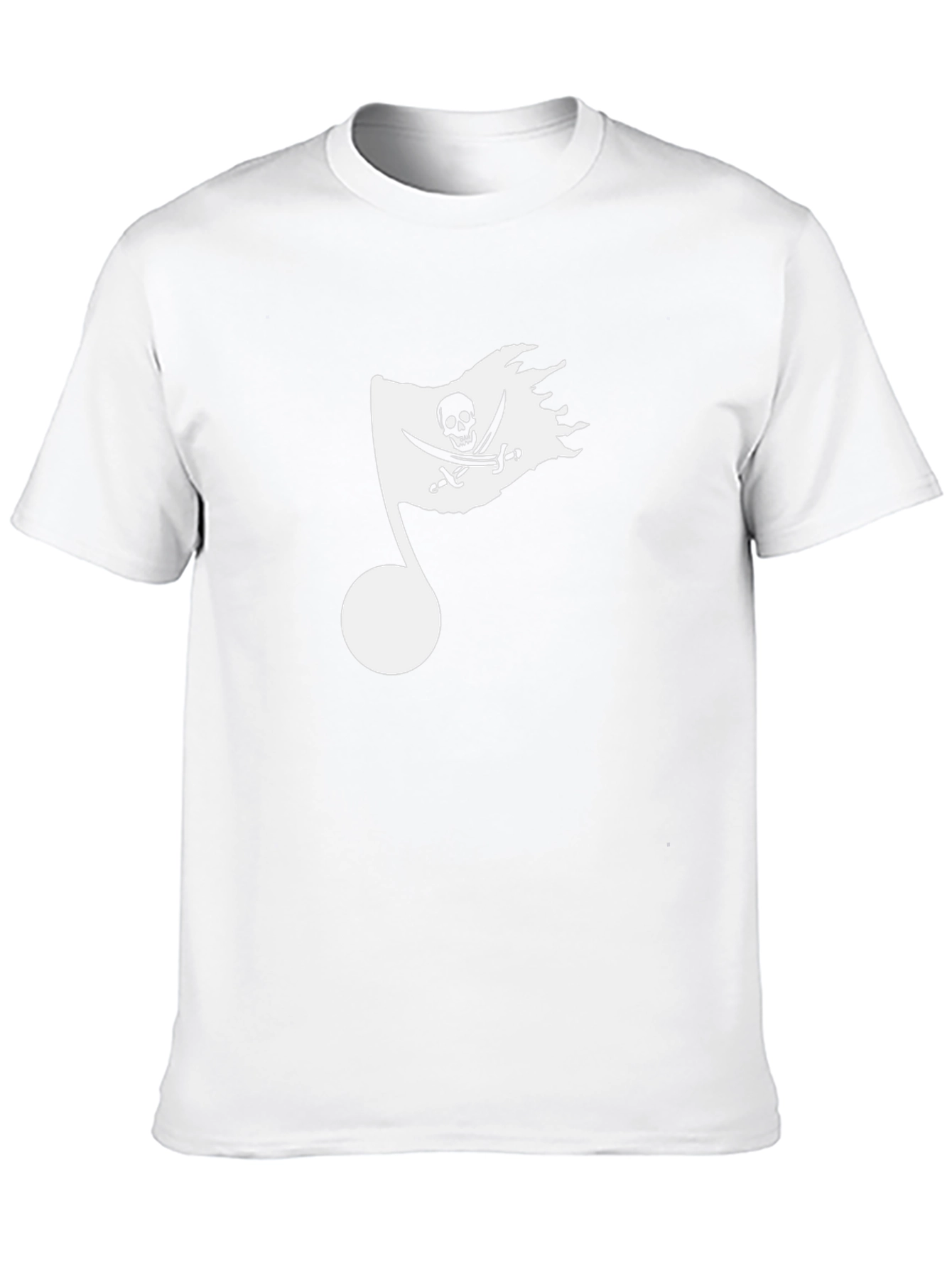 Pirate Flag Music Note Graphic Tee - Black