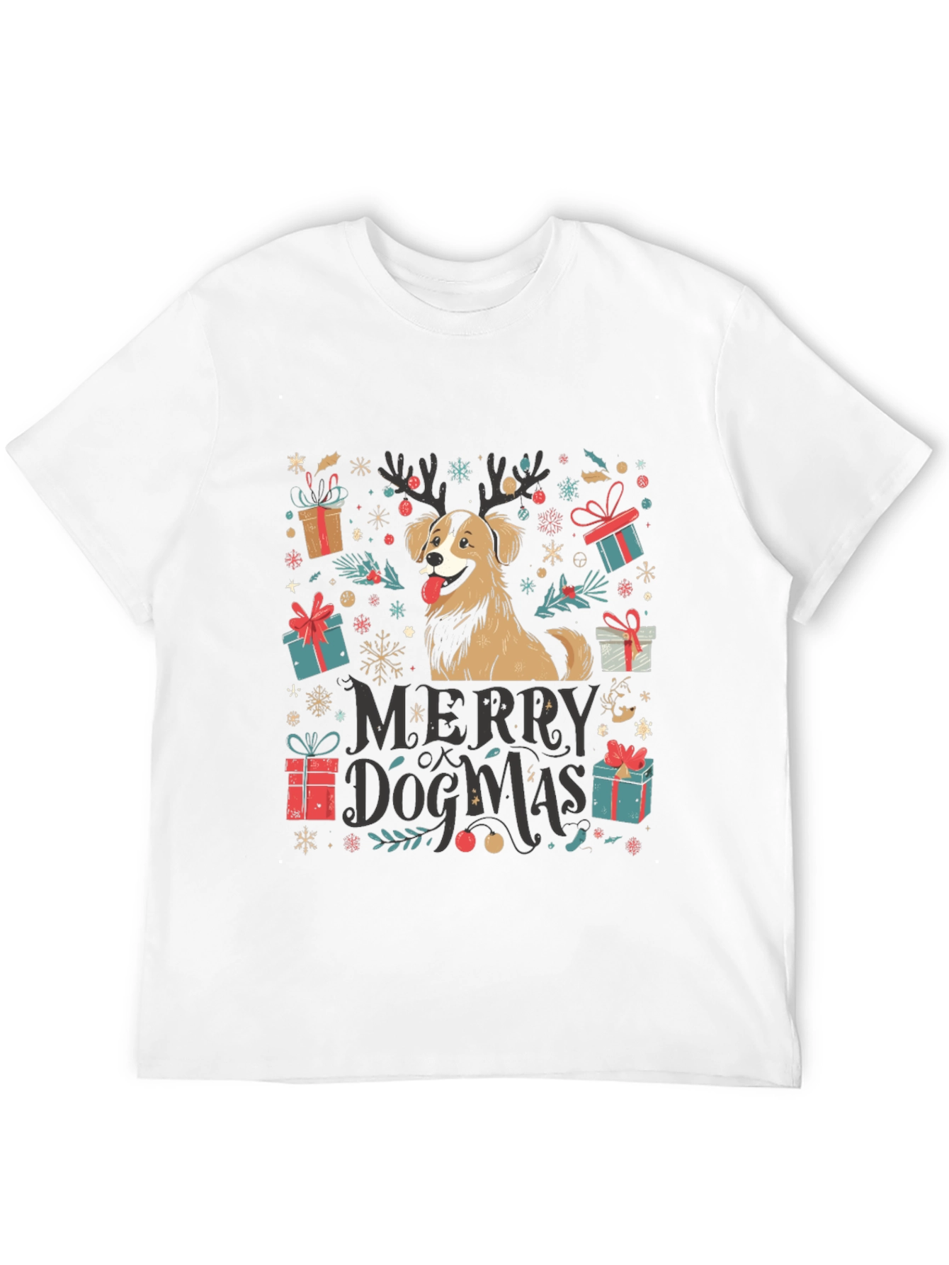Merry Dogmas T-Shirt - Festive Christmas Dog Tee