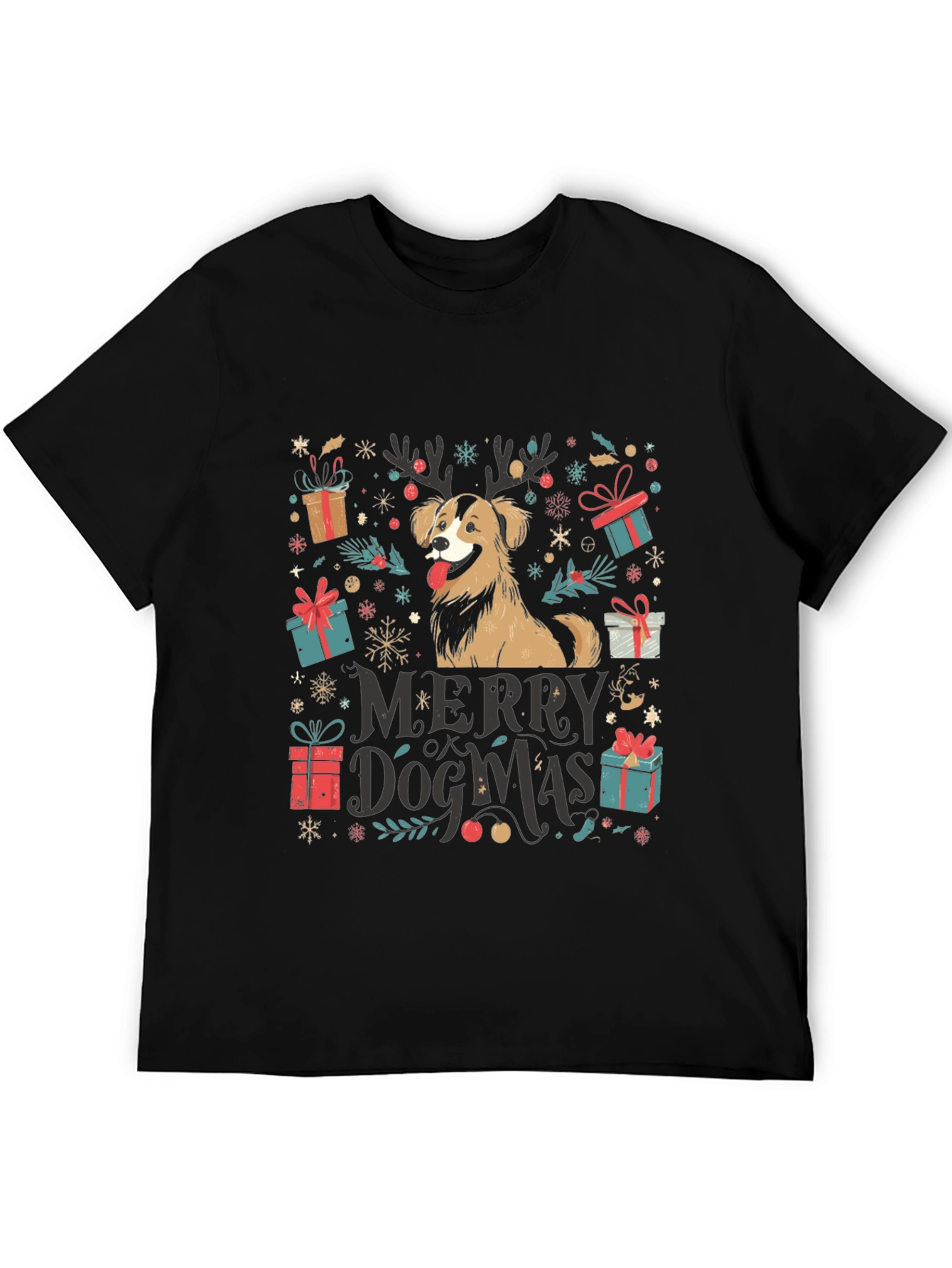 Merry Dogmas T-Shirt - Festive Christmas Dog Tee