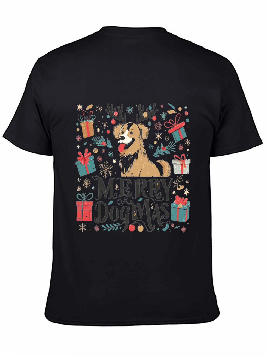 Merry Dogmas T-Shirt - Festive Christmas Dog Tee