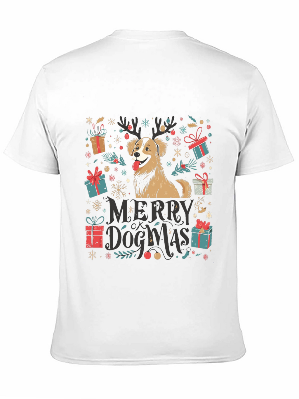 Merry Dogmas T-Shirt - Festive Christmas Dog Tee