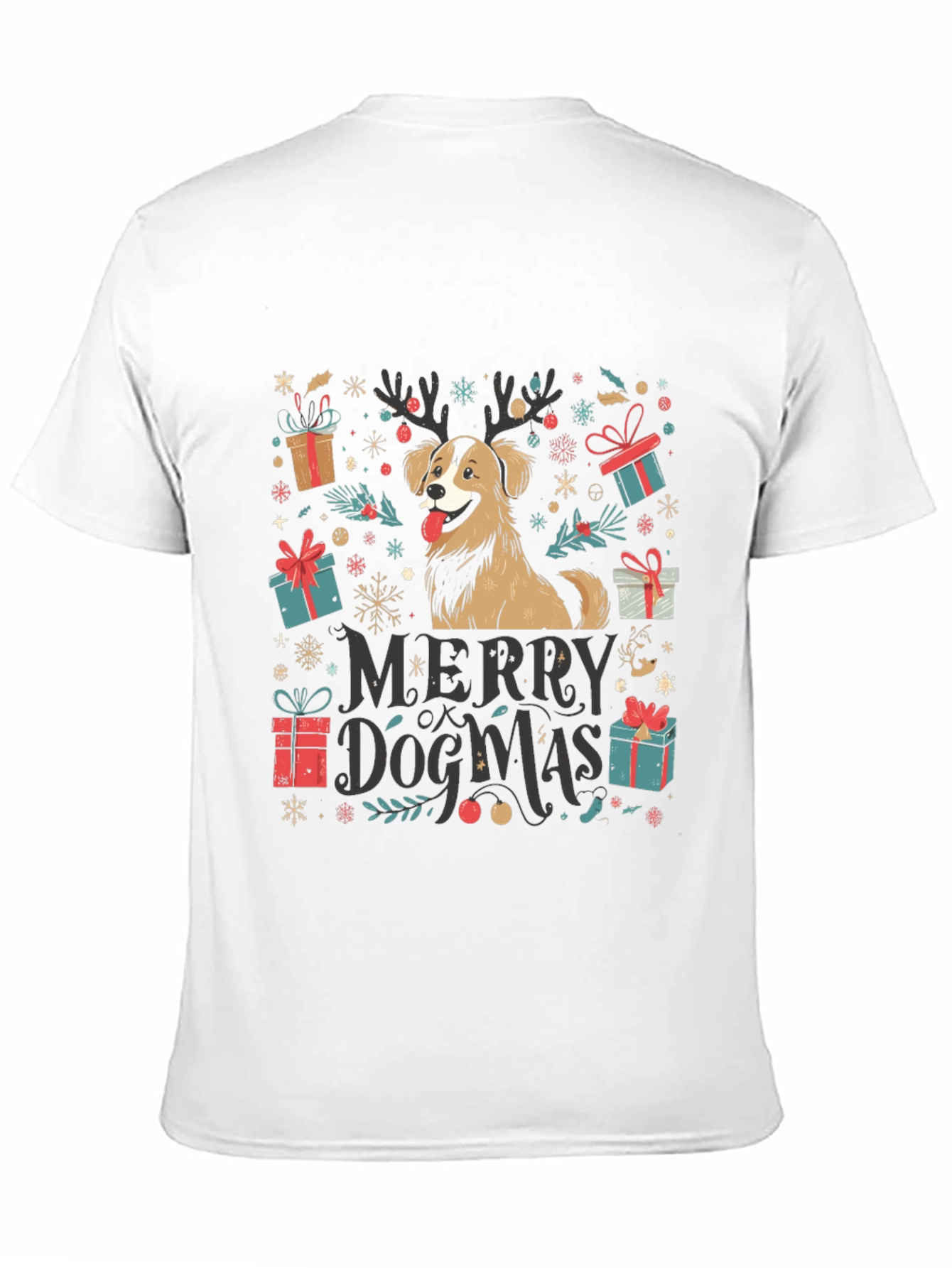 Merry Dogmas T-Shirt - Festive Christmas Dog Tee
