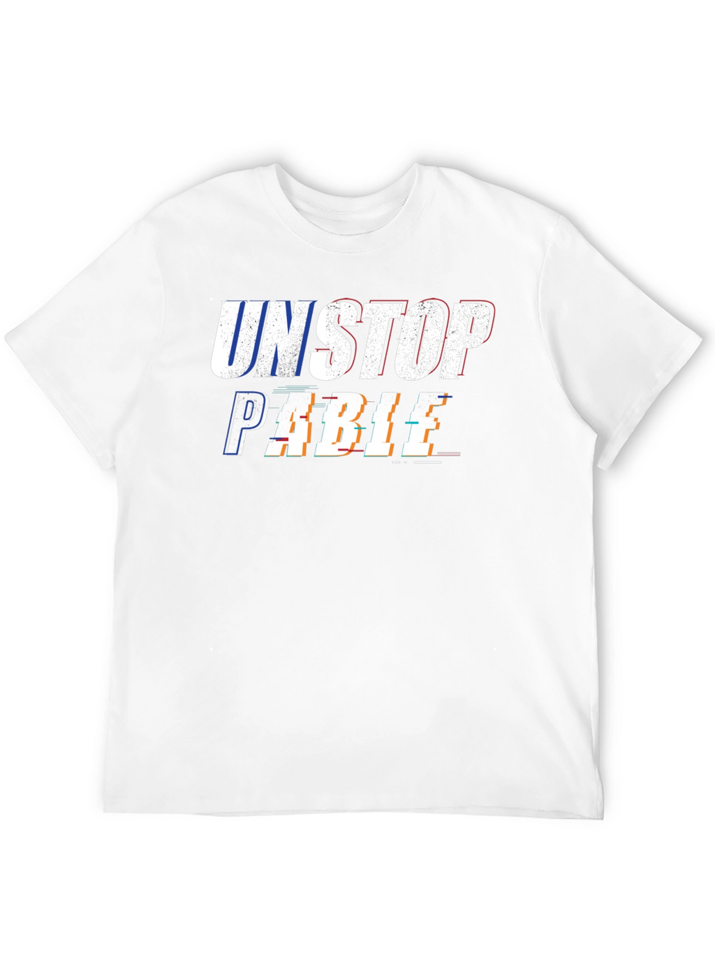 Unstopable Glitch Style Black T-Shirt