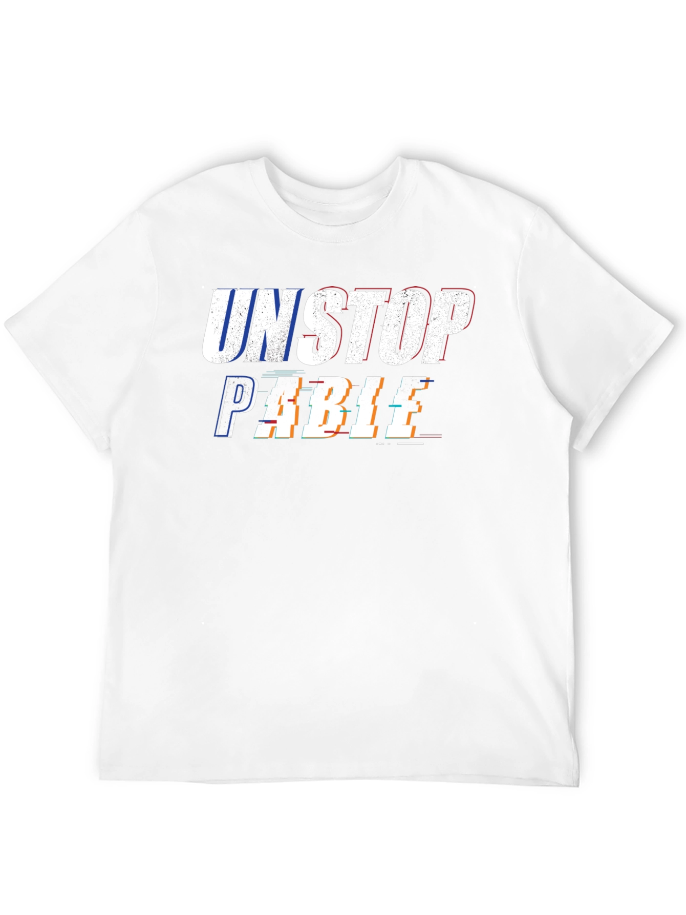 Unstopable Glitch Style Black T-Shirt