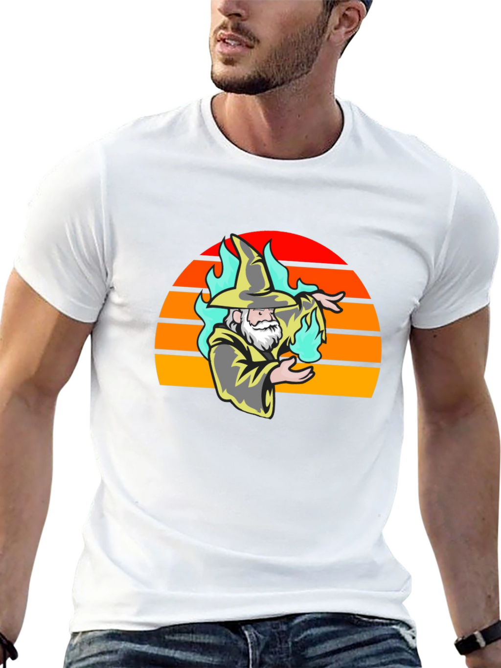 Wizard Sunset Graphic Tee - Stylish Magic T-Shirt