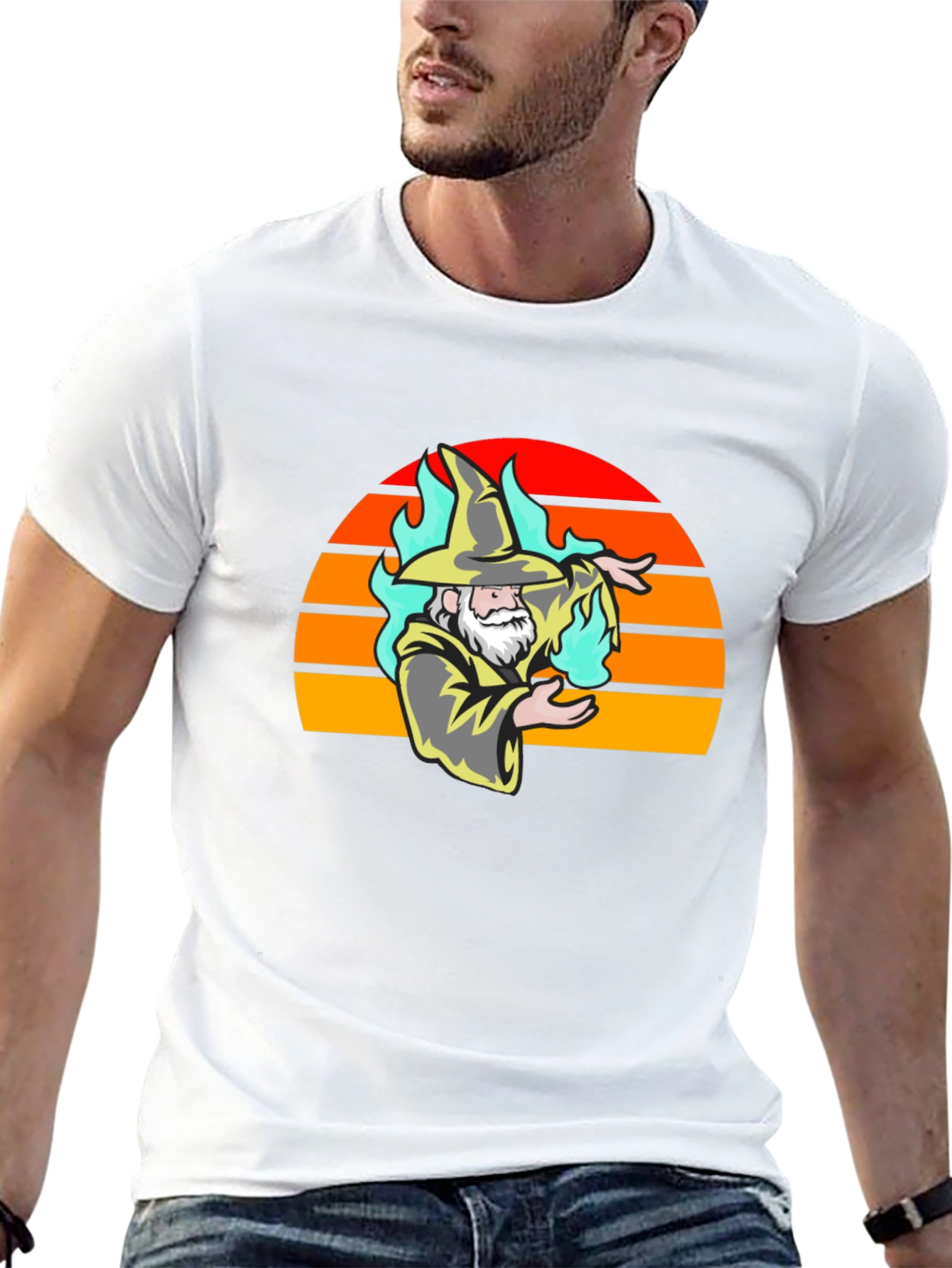 Wizard Sunset Graphic Tee - Stylish Magic T-Shirt