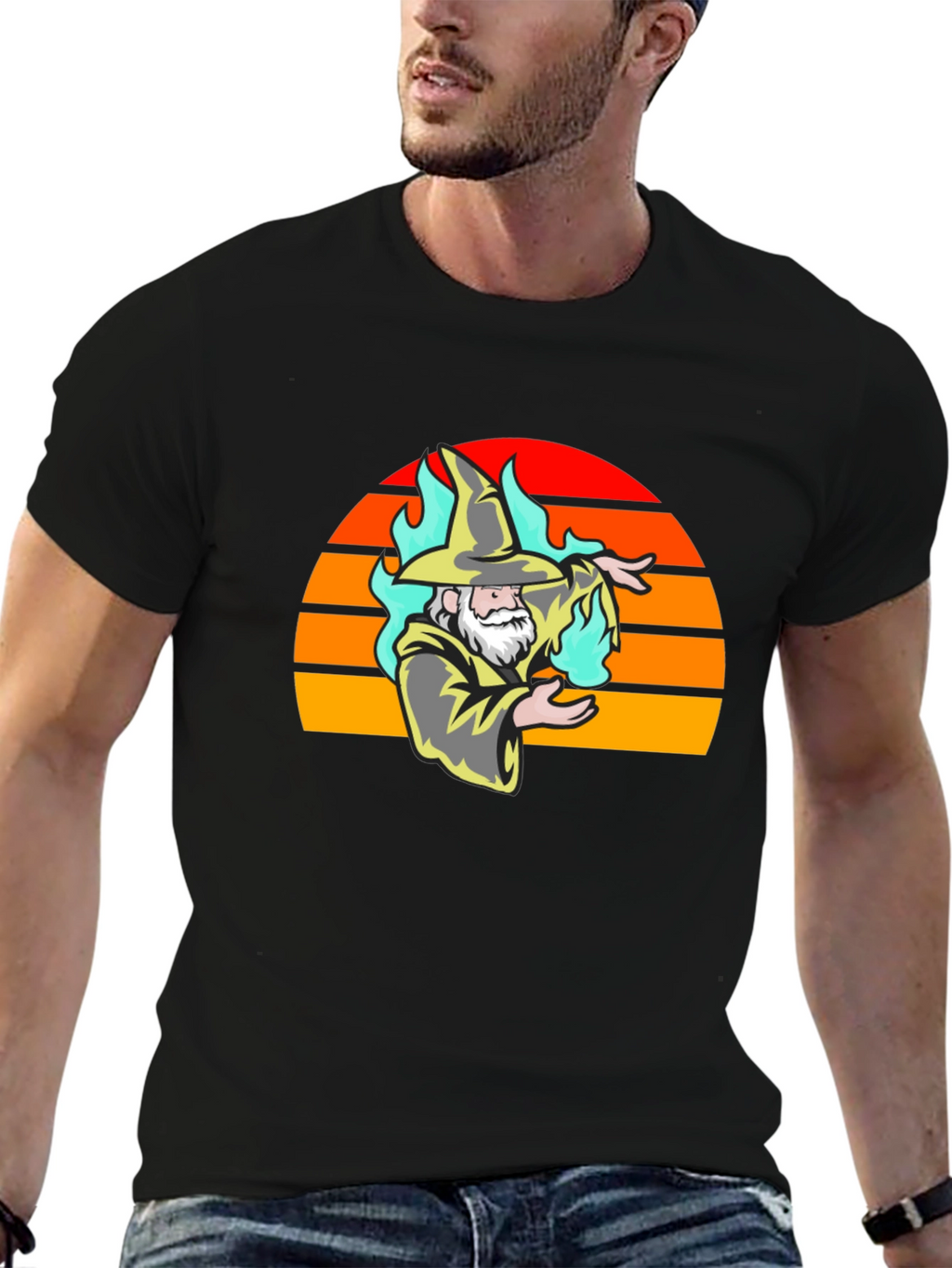 Wizard Sunset Graphic Tee - Stylish Magic T-Shirt