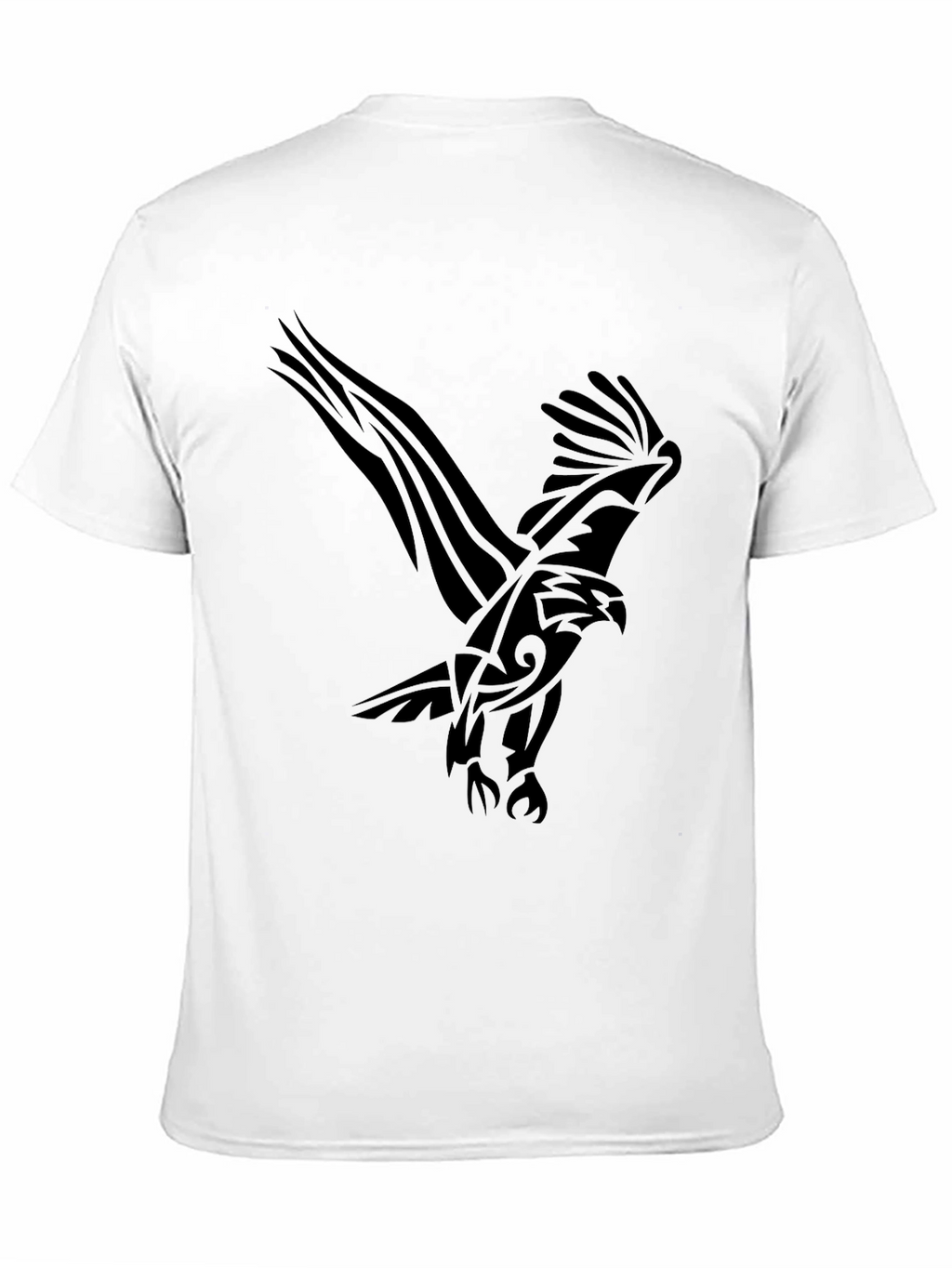 Mens Black T-Shirt with Eagle Graphic Print