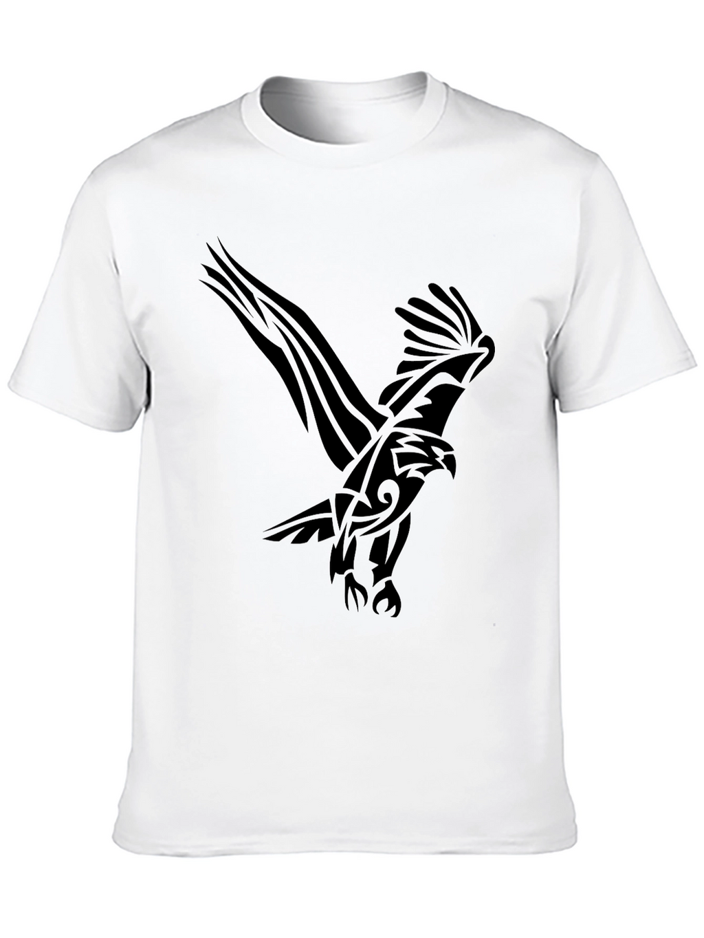 Mens Black T-Shirt with Eagle Graphic Print