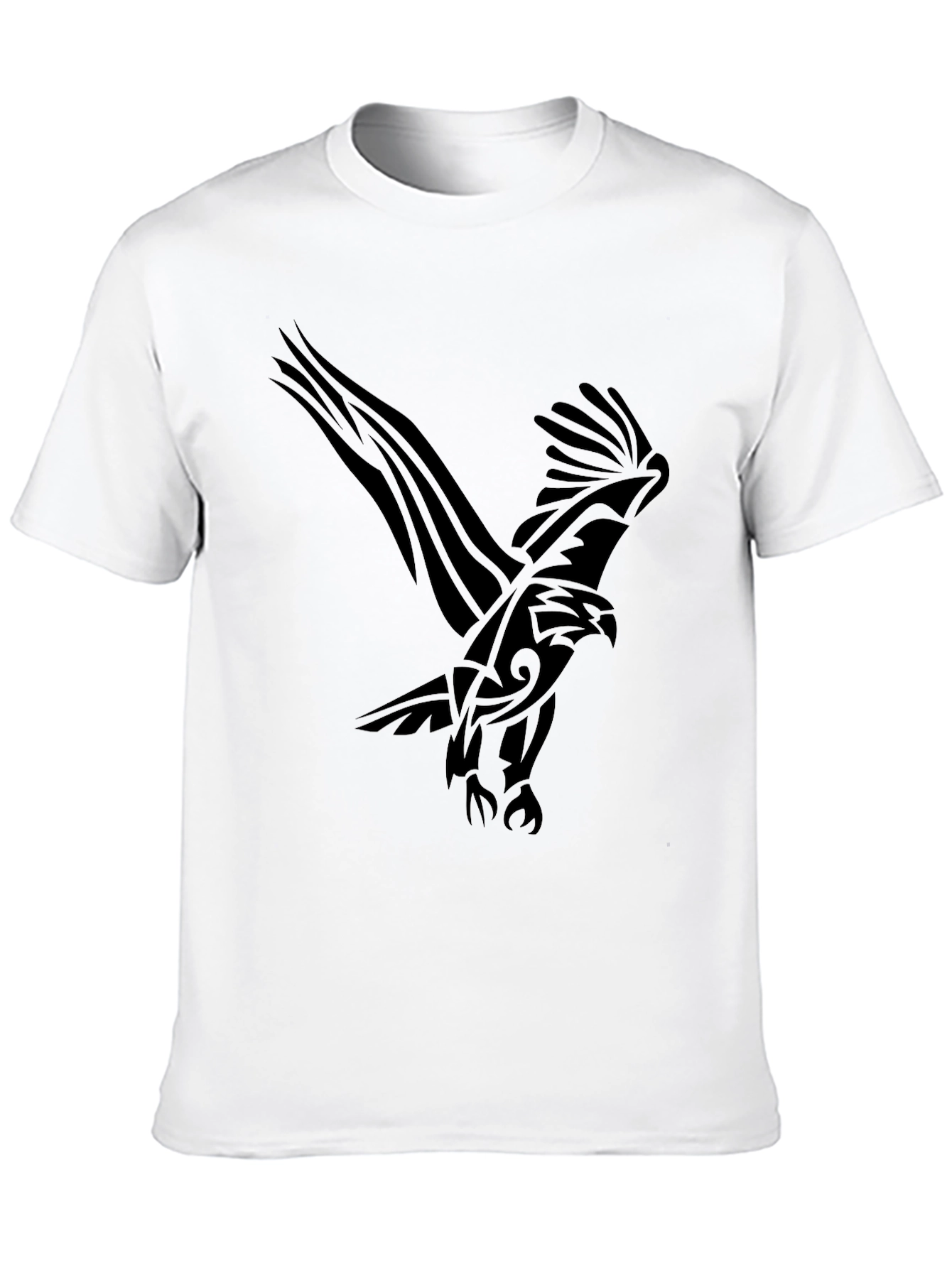 Mens Black T-Shirt with Eagle Graphic Print
