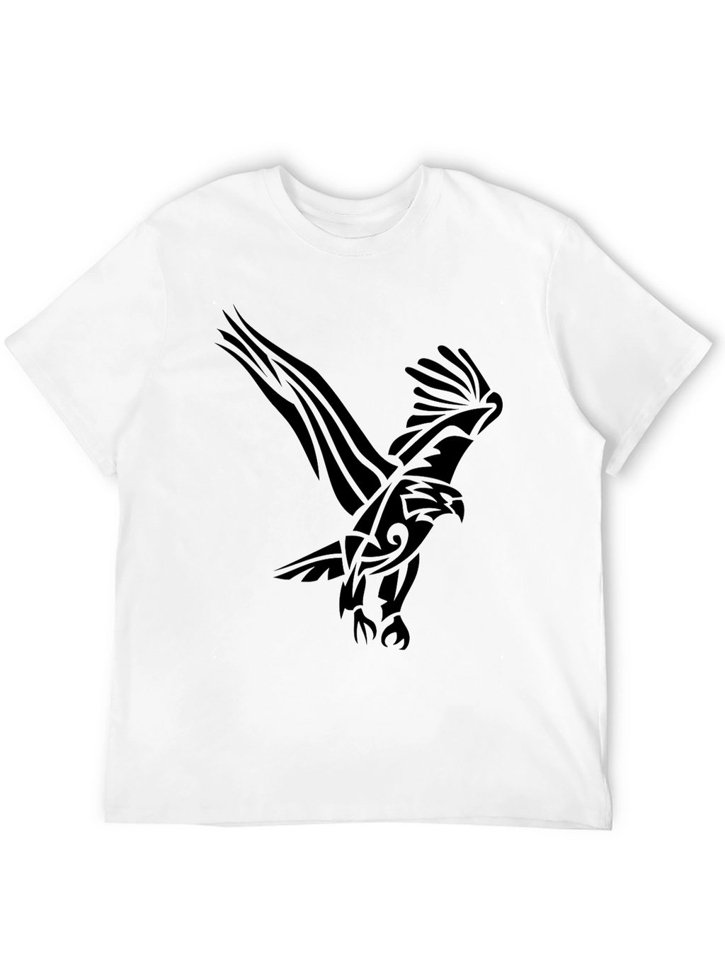Mens Black T-Shirt with Eagle Graphic Print