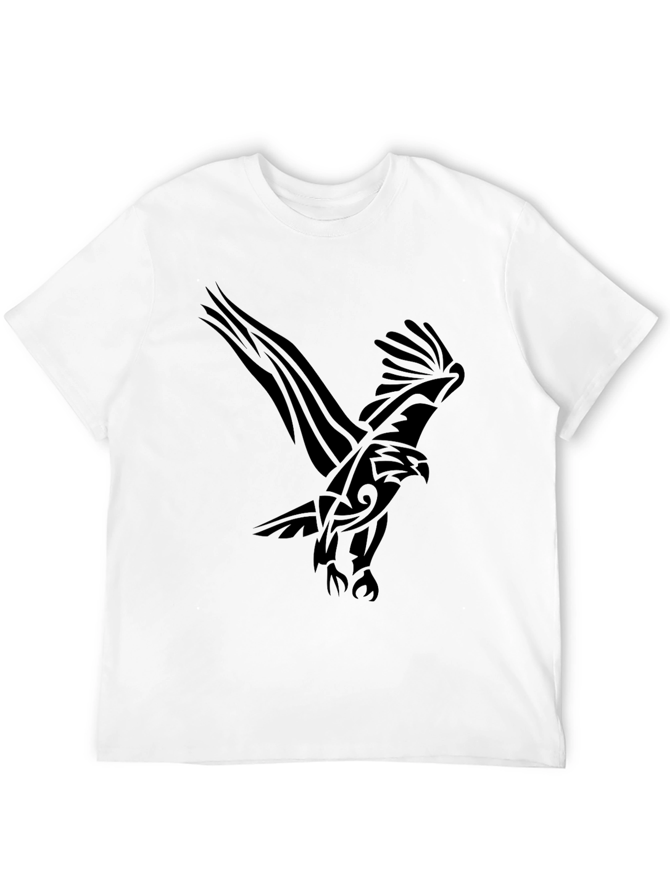 Mens Black T-Shirt with Eagle Graphic Print