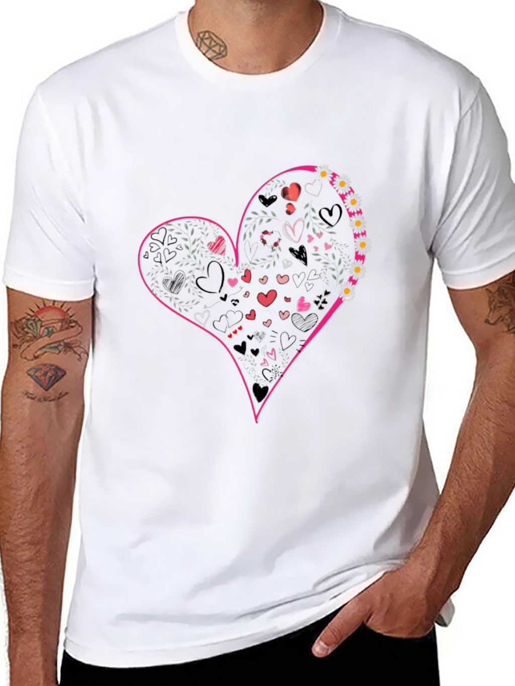 Heart Graphic Tee - Black Casual Shirt