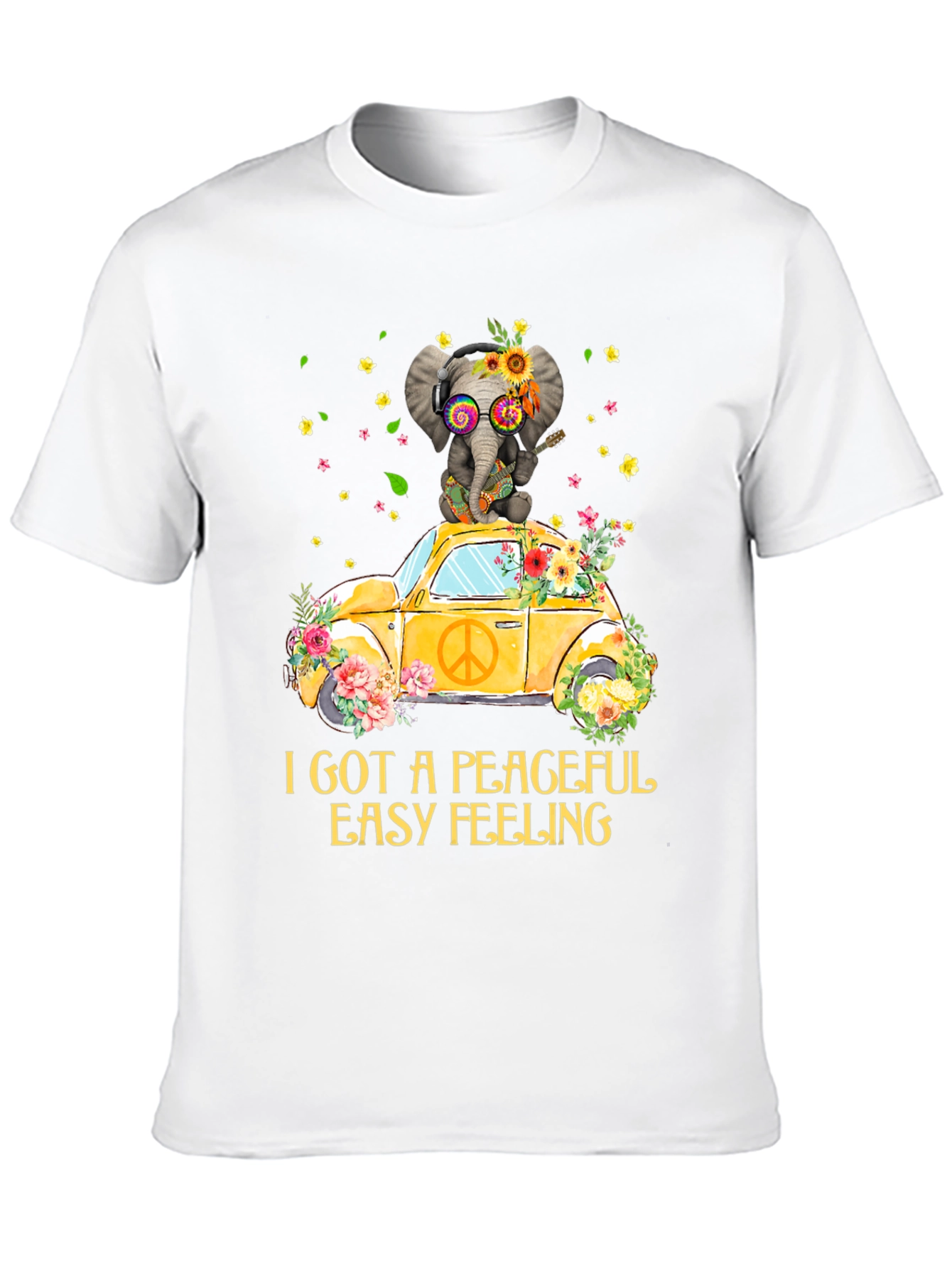 Peaceful Elephant Tee - Hippie VW Bug Shirt