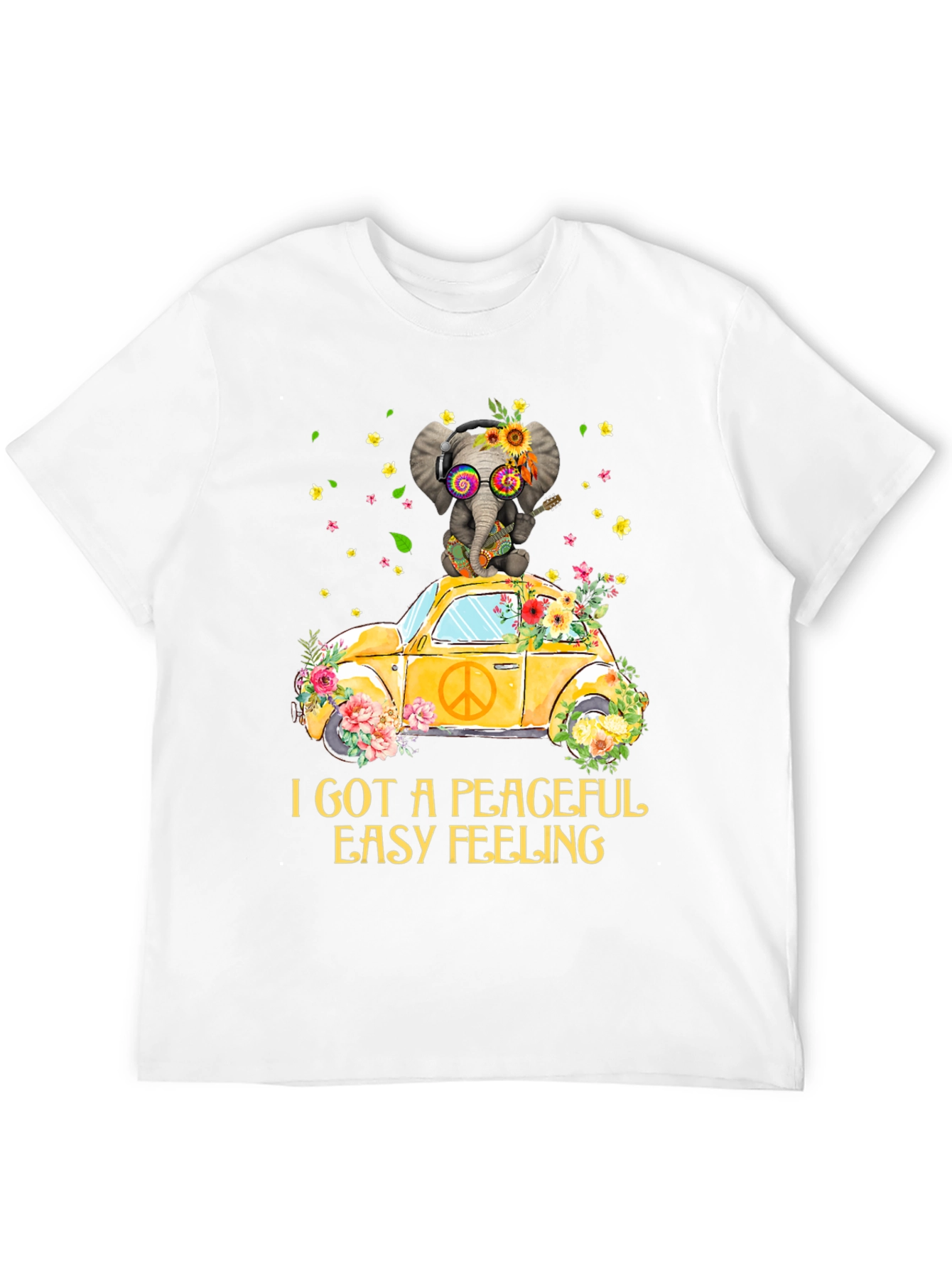 Peaceful Elephant Tee - Hippie VW Bug Shirt