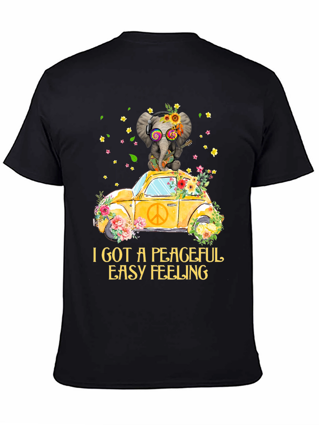 Peaceful Elephant Tee - Hippie VW Bug Shirt