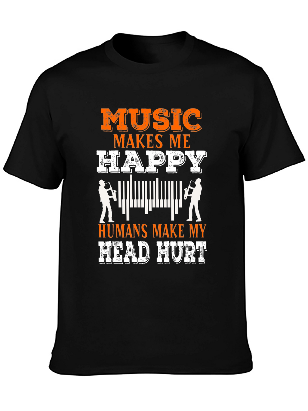 Music Lover Tee: Music Makes Me Happy T-Shirt