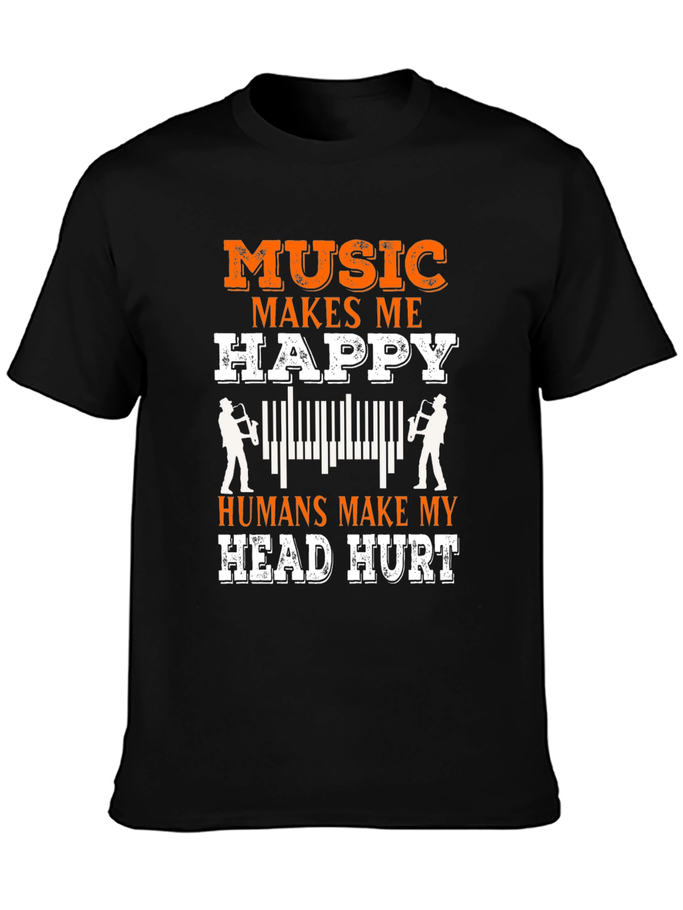 Music Lover Tee: Music Makes Me Happy T-Shirt