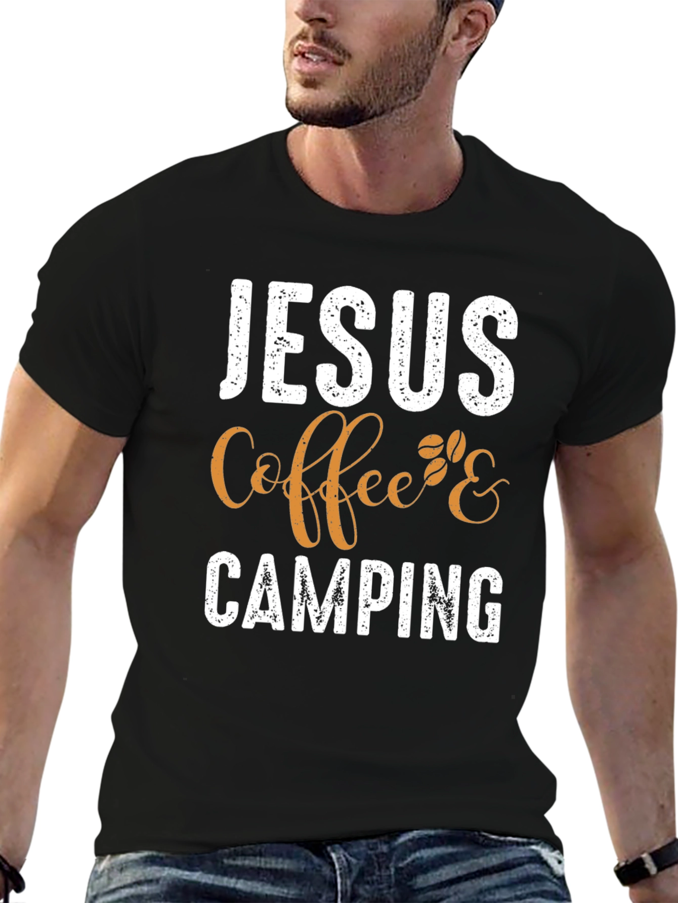Jesus Coffee Camping T-Shirt - Christian Outdoor Apparel