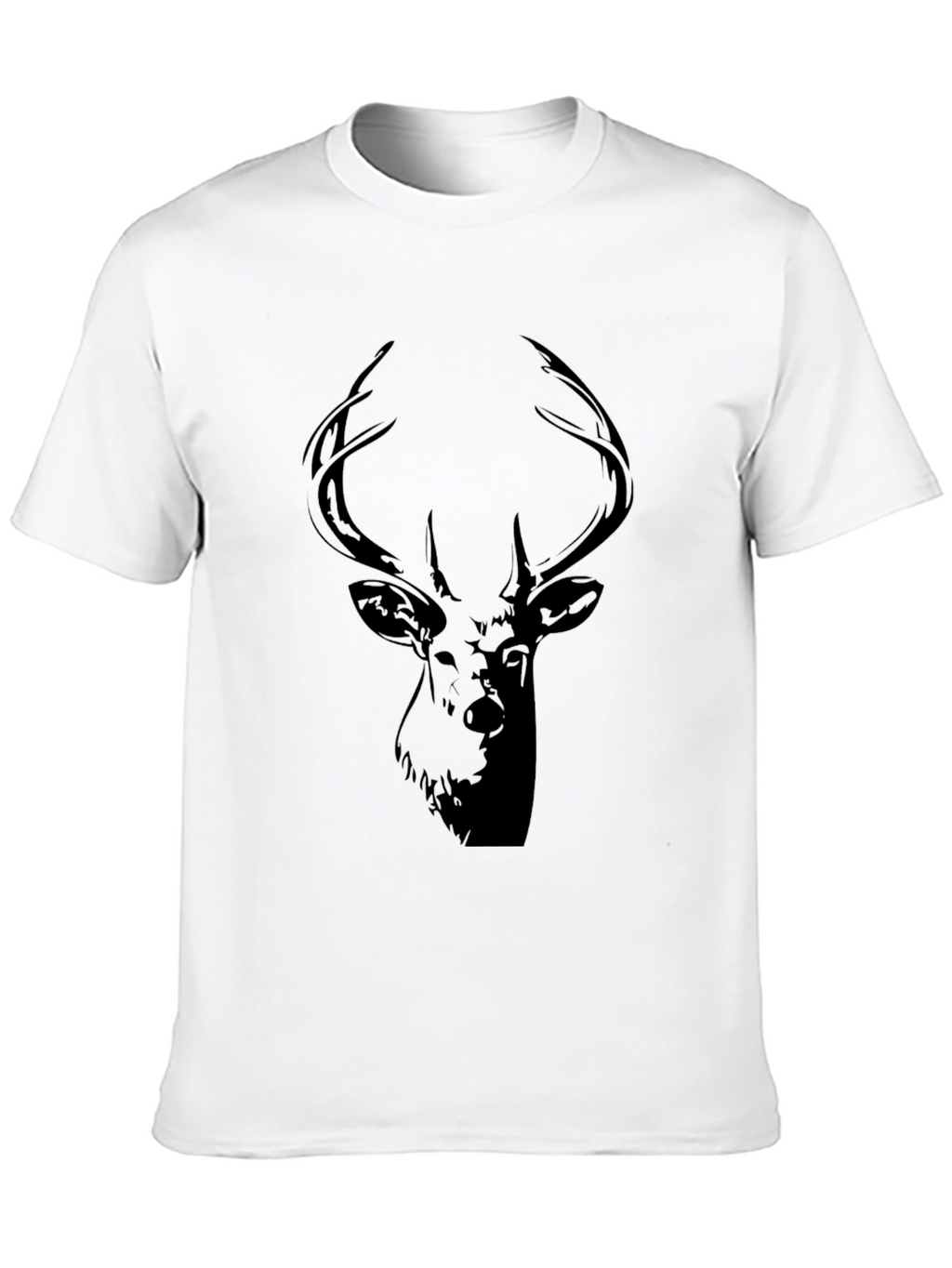 Mens Black Deer Graphic Tee - Casual Style