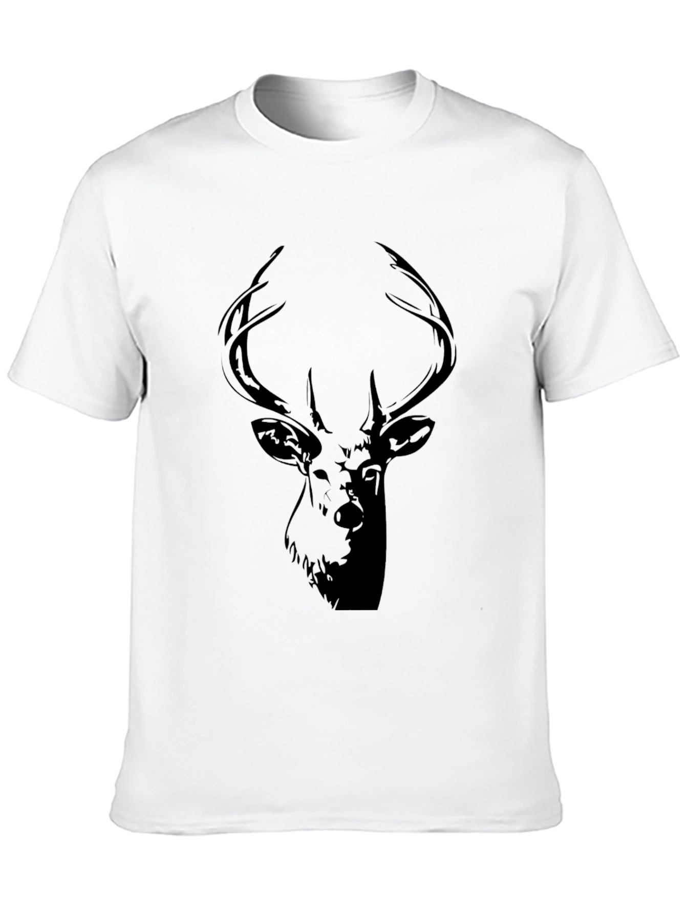 Mens Black Deer Graphic Tee - Casual Style