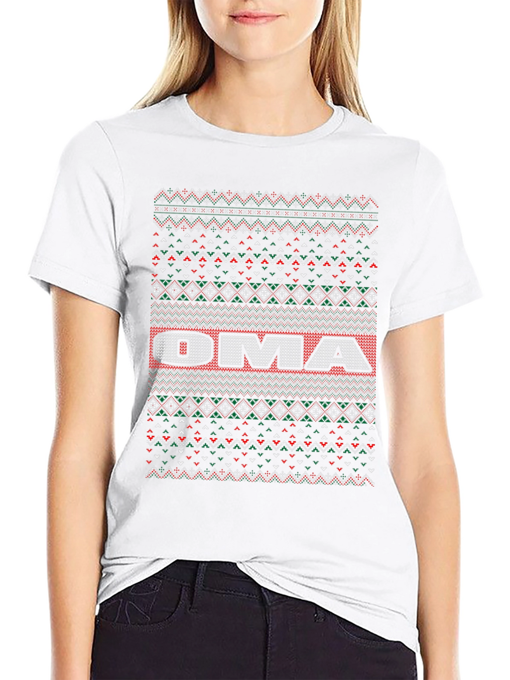 Oma Ugly Christmas Sweater T-Shirt - Festive Holiday Tee