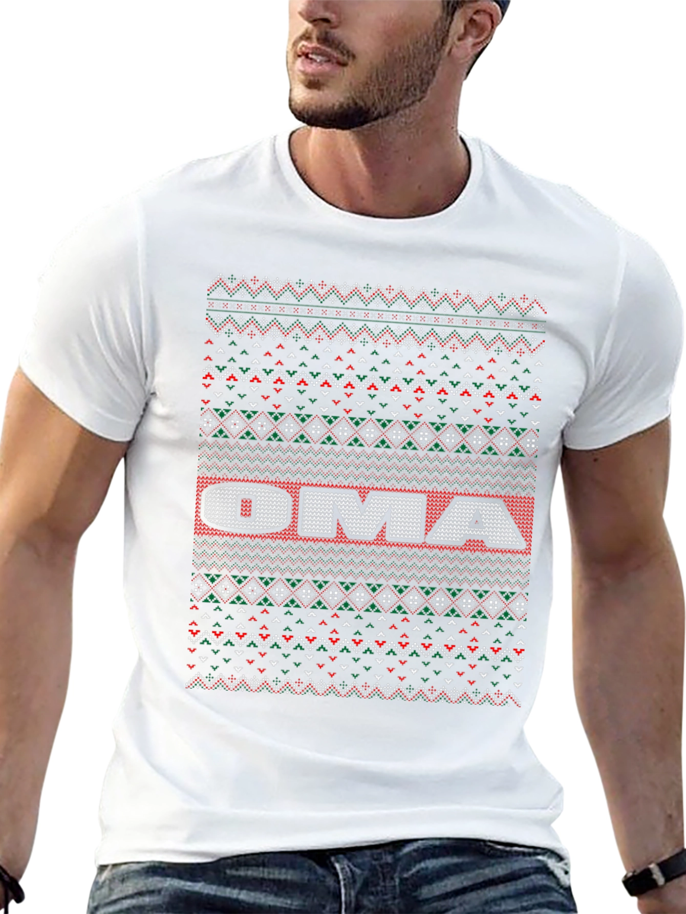 Oma Ugly Christmas Sweater T-Shirt - Festive Holiday Tee