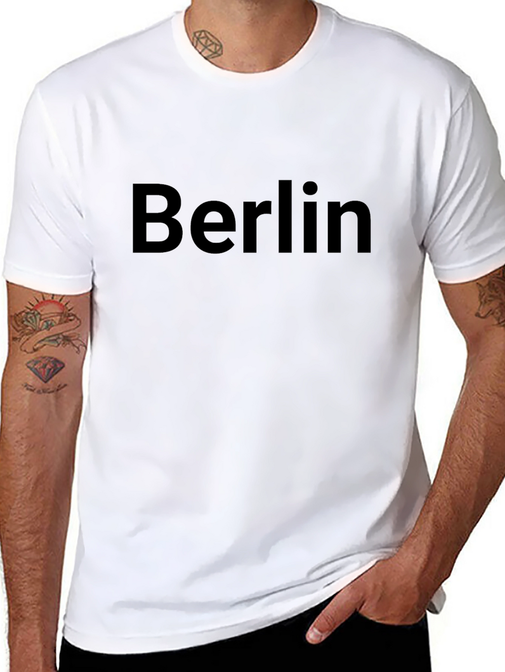 Berlin Text Black T-Shirt Casual Wear