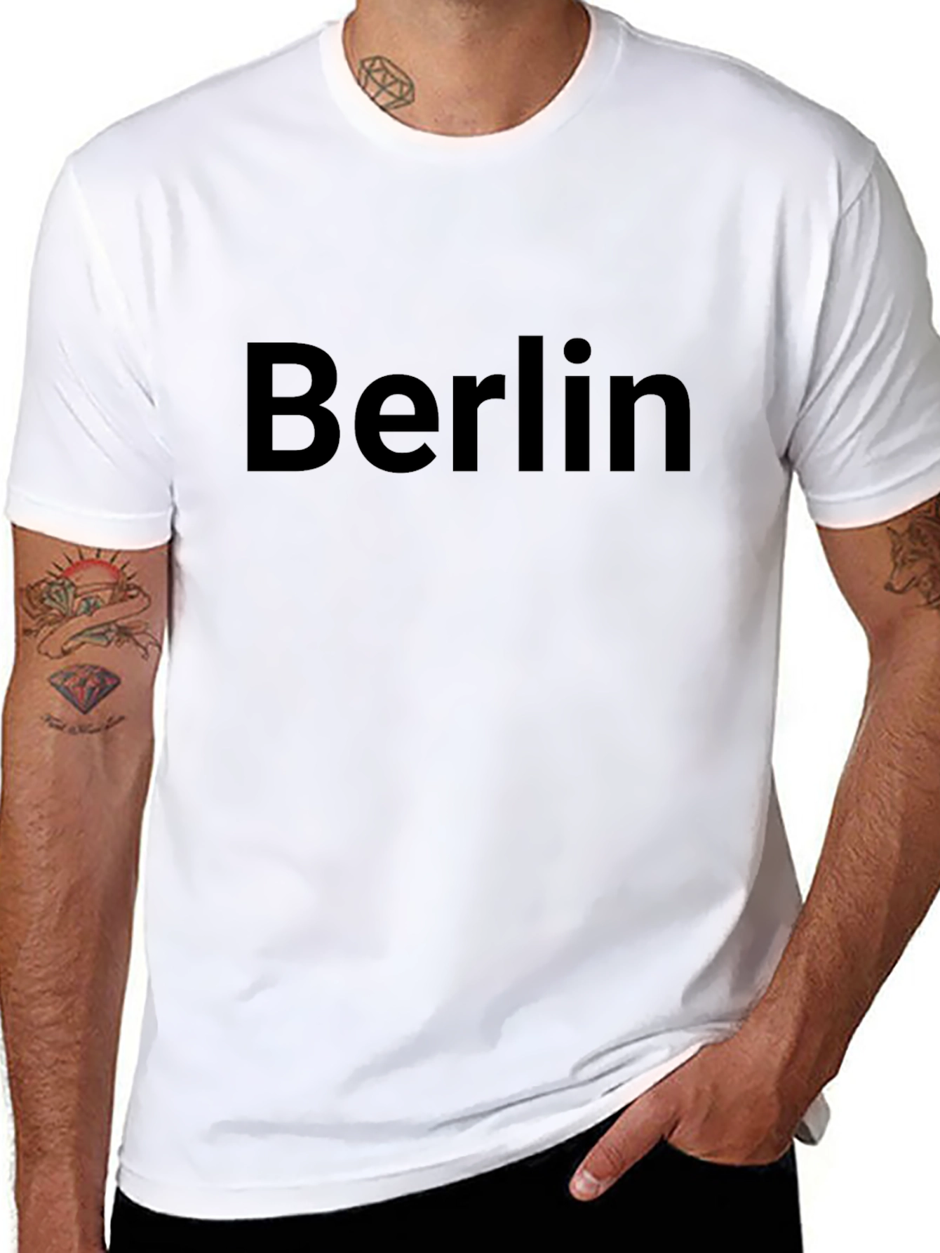 Berlin Text Black T-Shirt Casual Wear