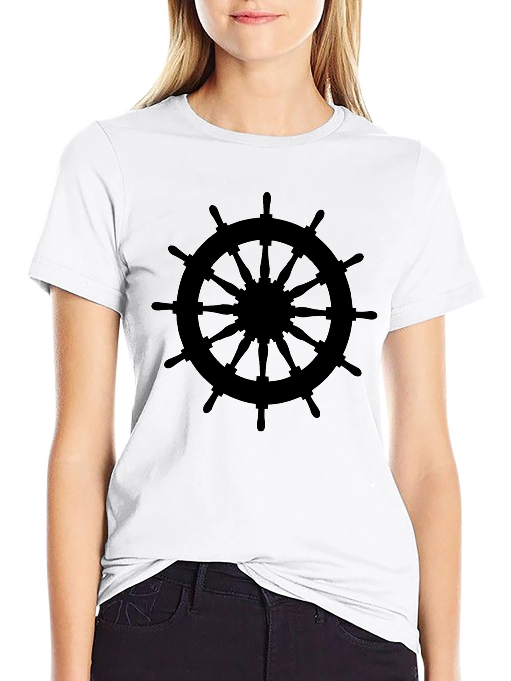 Nautical Wheel Graphic Tee - Classic Black T-Shirt