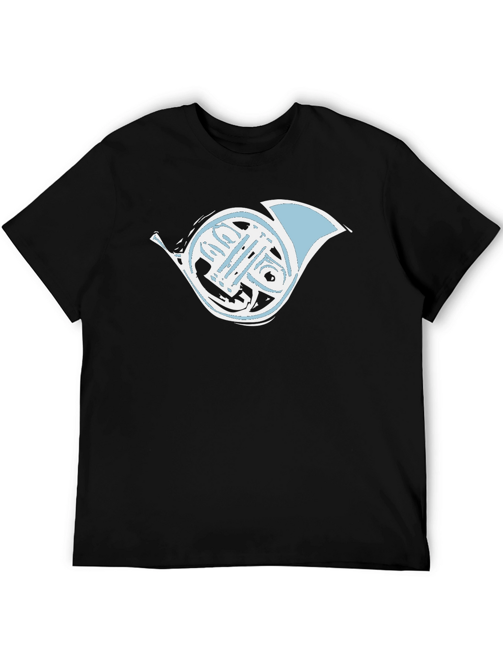 French Horn Graphic Tee - Musicians Black T-Shirt