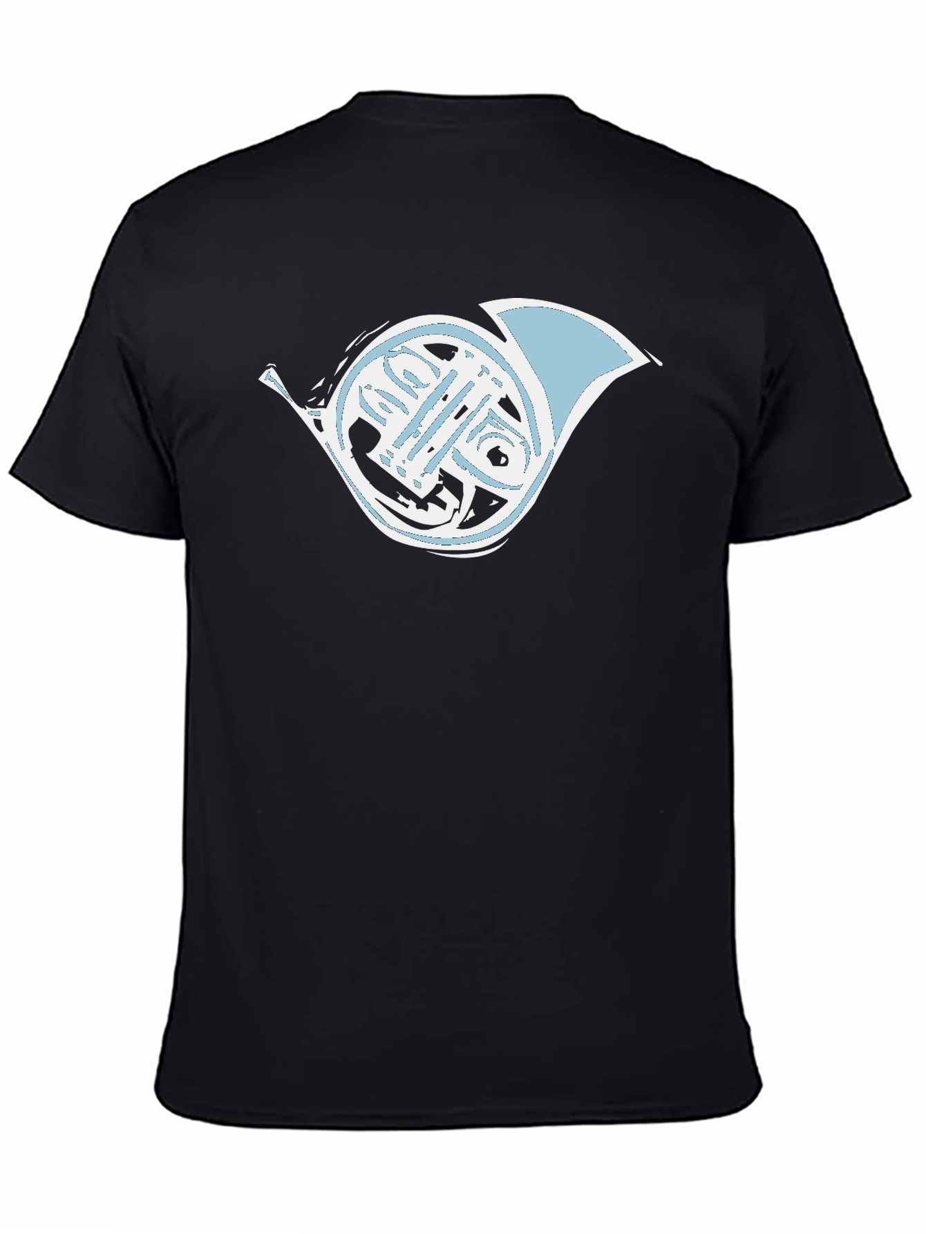 French Horn Graphic Tee - Musicians Black T-Shirt