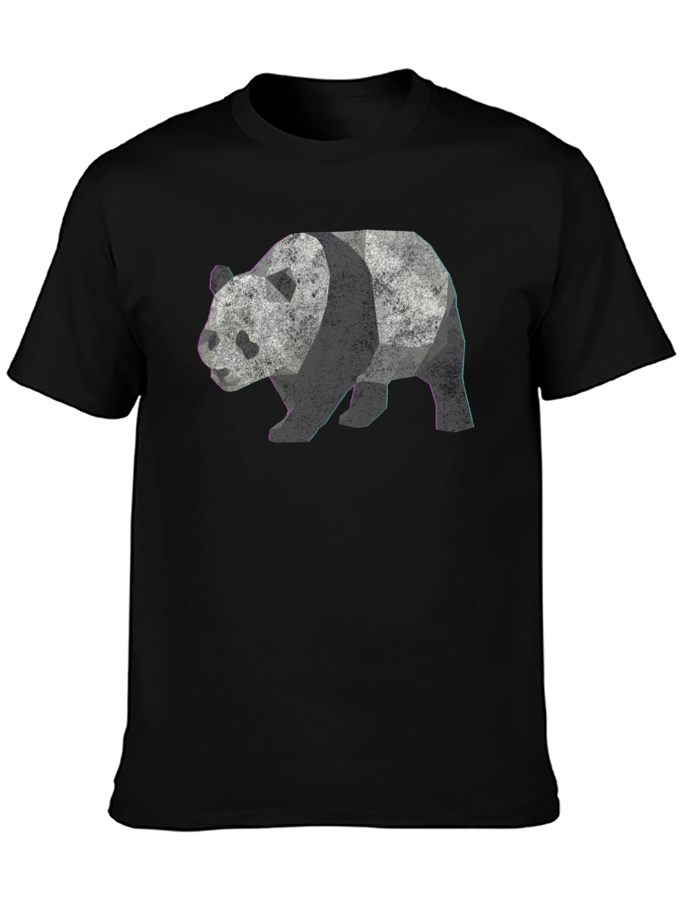 Geometric Panda Graphic Tee - Mens Black T-Shirt