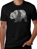 Geometric Panda Graphic Tee - Mens Black T-Shirt