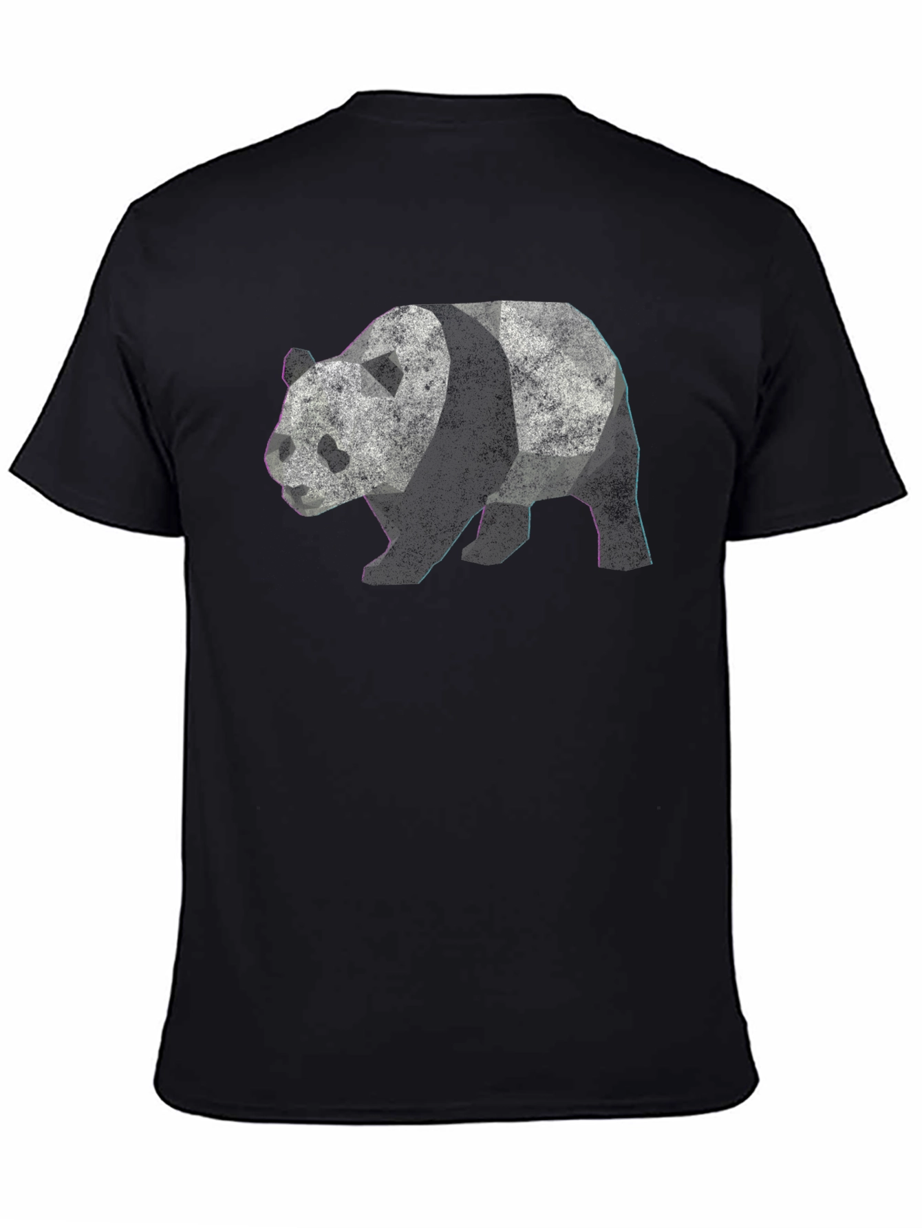 Geometric Panda Graphic Tee - Mens Black T-Shirt