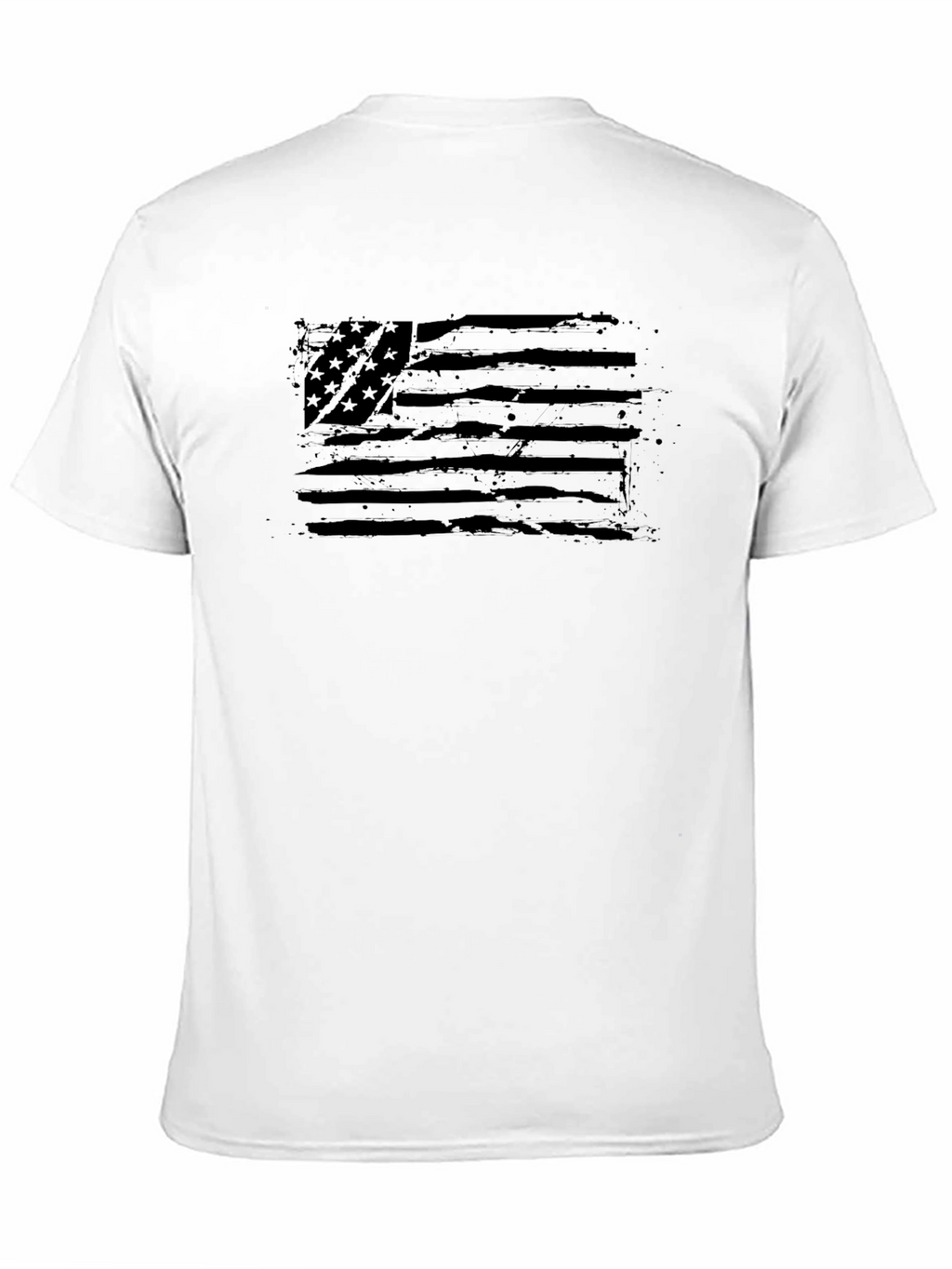 Distressed American Flag Graphic Black T-Shirt