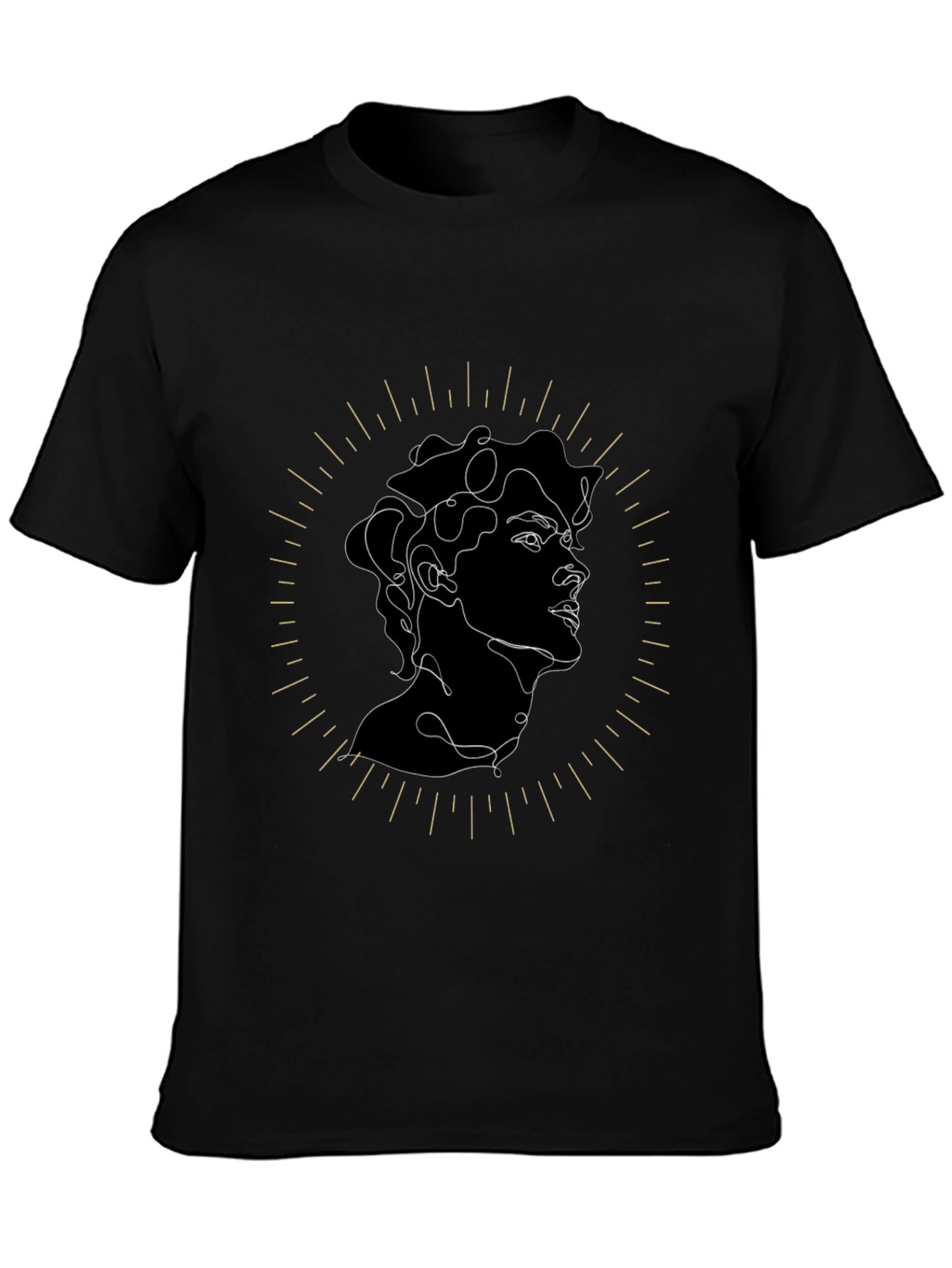 Abstract Art Black T-Shirt - Stylish Minimalist Design