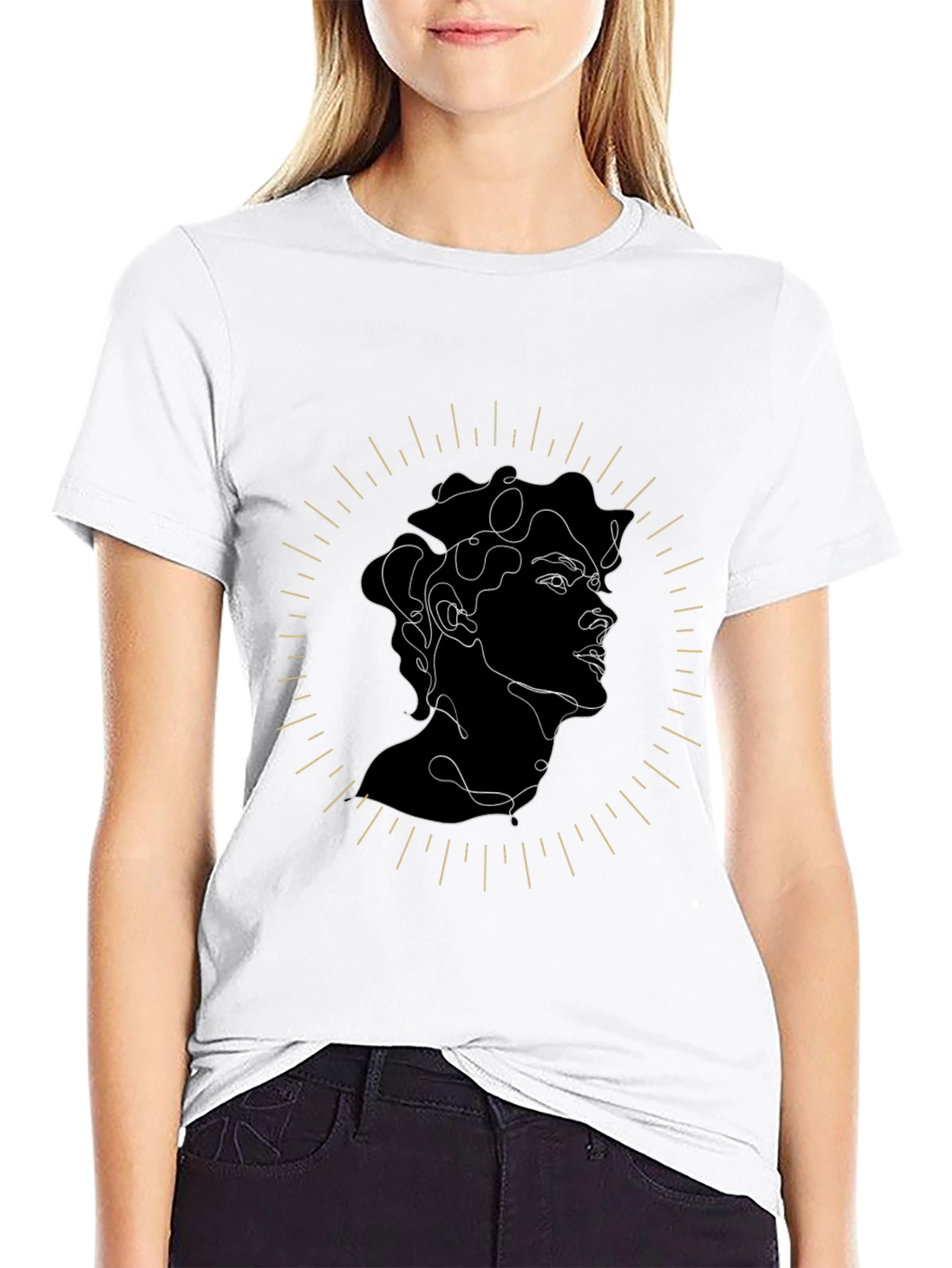 Abstract Art Black T-Shirt - Stylish Minimalist Design