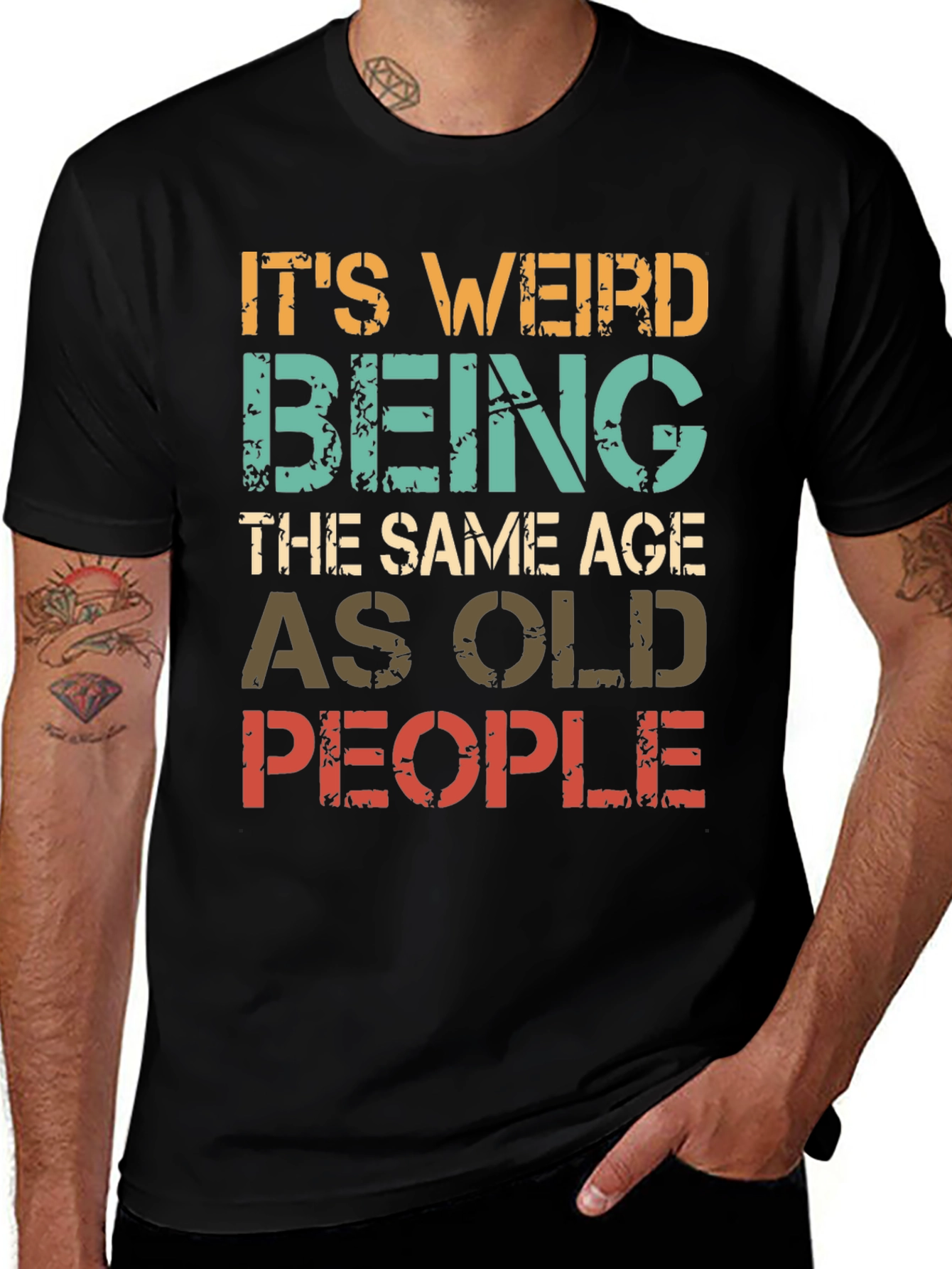Funny Same Age as Old People Graphic T-Shirt