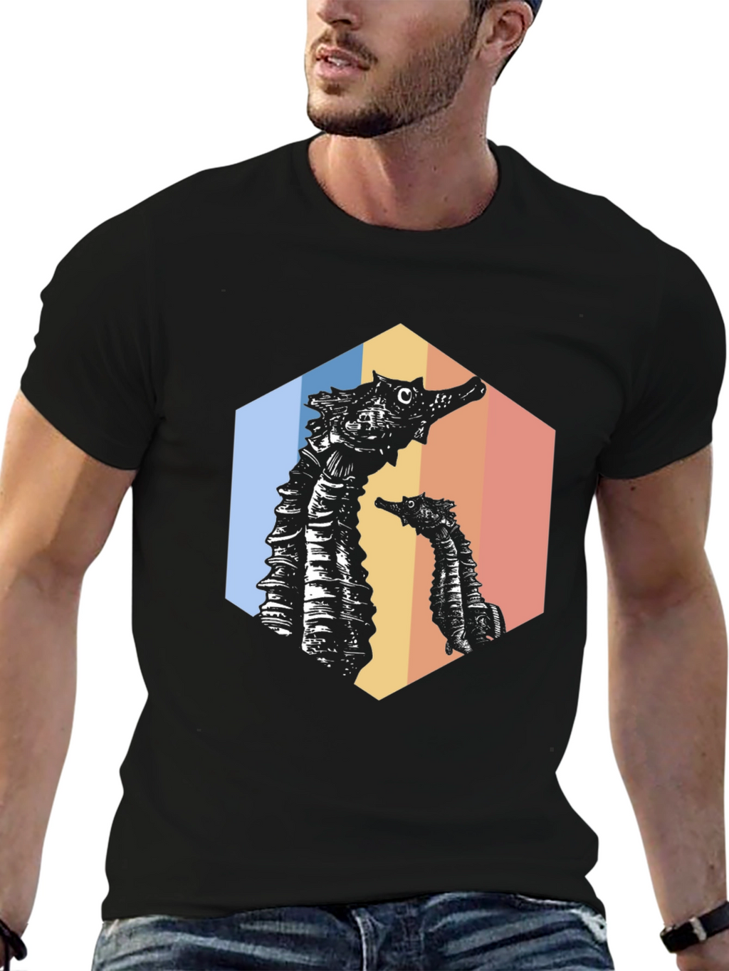 Retro Seahorse Graphic Tee
