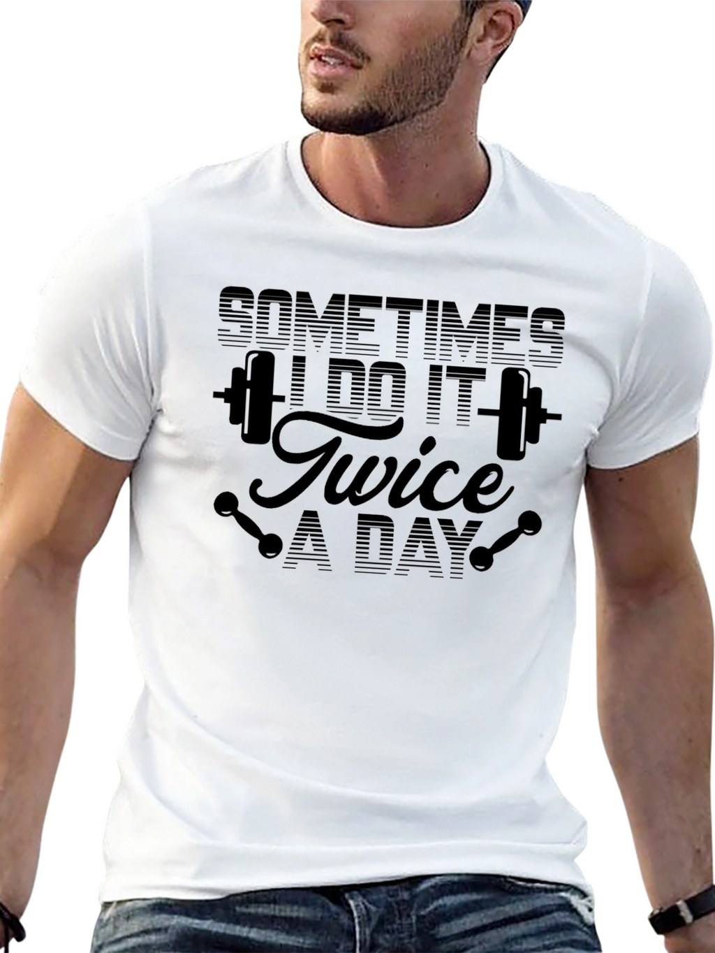 Sometimes I Do It Twice A Day Black T-Shirt