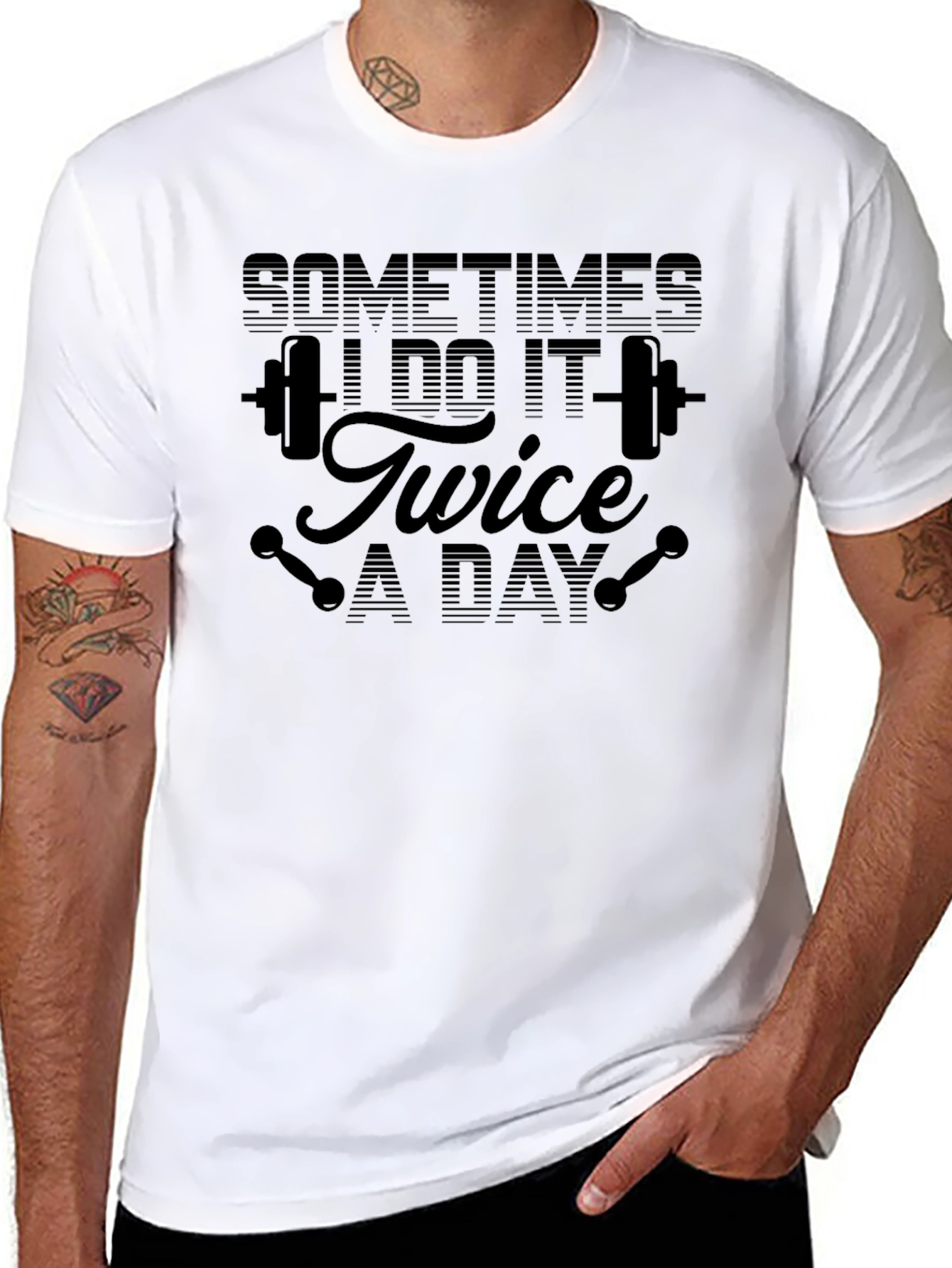 Sometimes I Do It Twice A Day Black T-Shirt