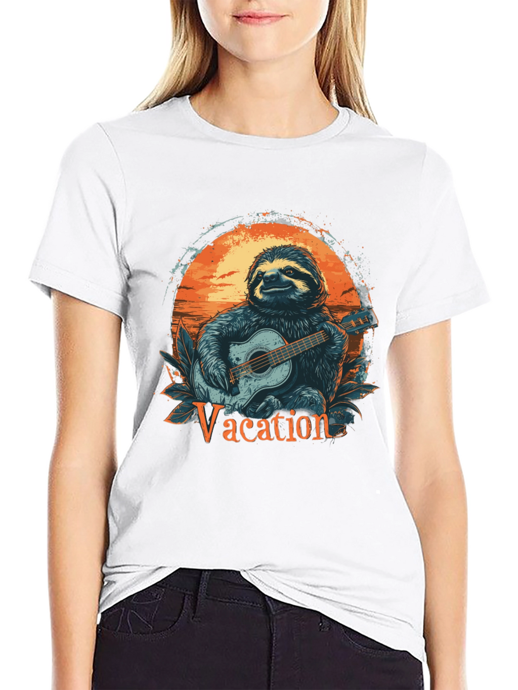 Vacation Sloth Graphic T-Shirt