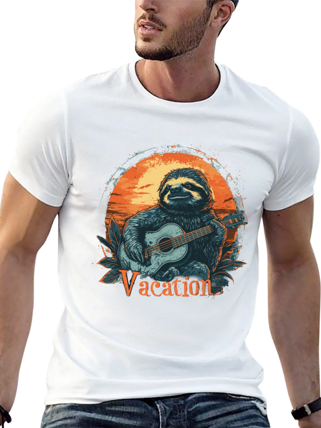 Vacation Sloth Graphic T-Shirt