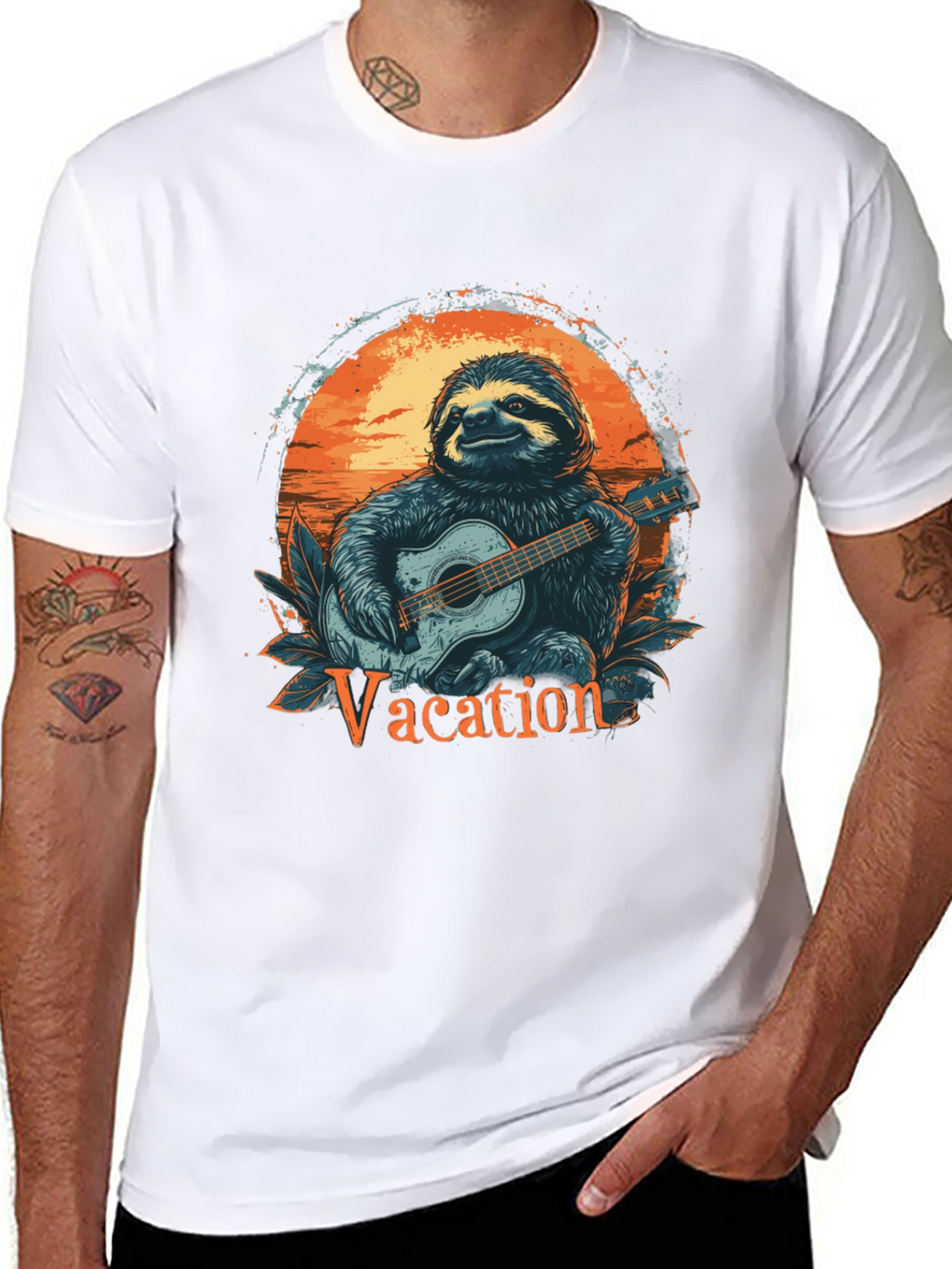 Vacation Sloth Graphic T-Shirt