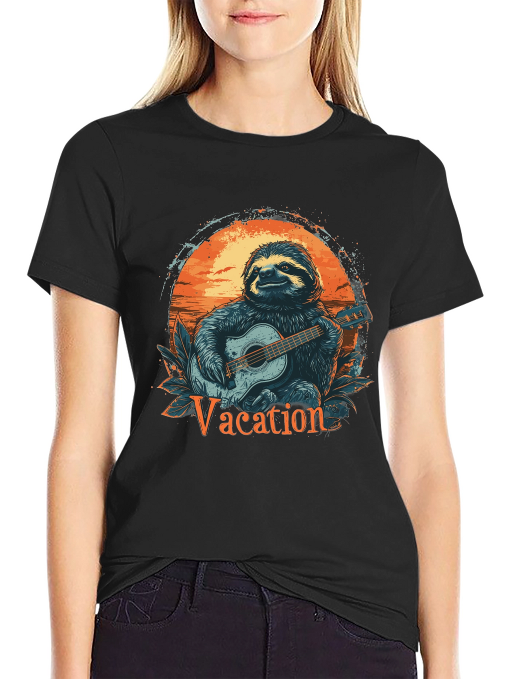 Vacation Sloth Graphic T-Shirt