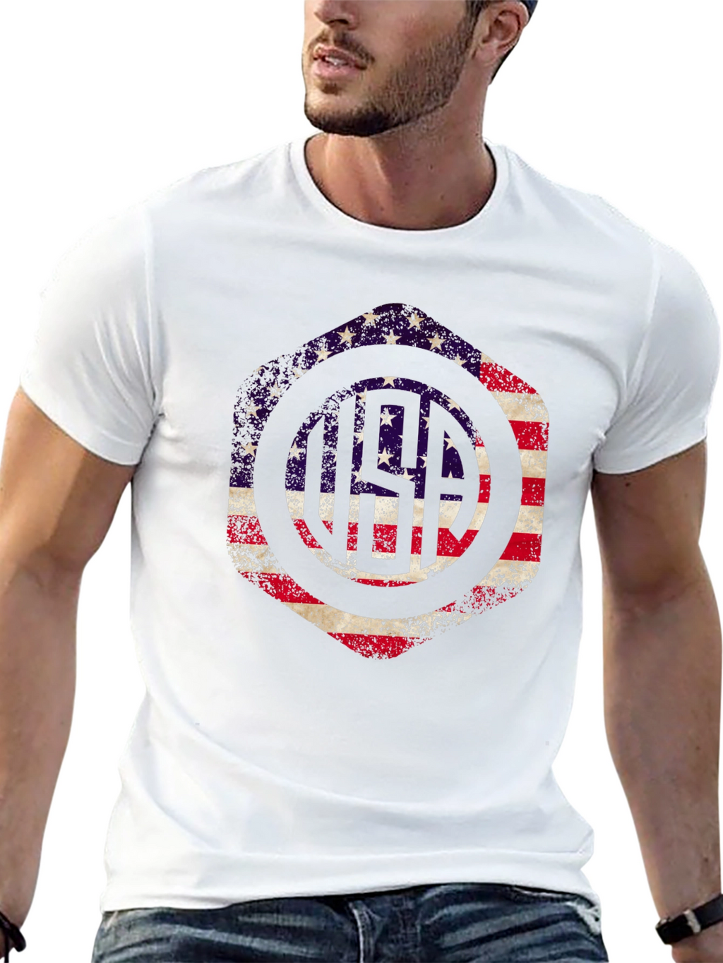 American Flag Graphic Tee - Patriotic USA Design