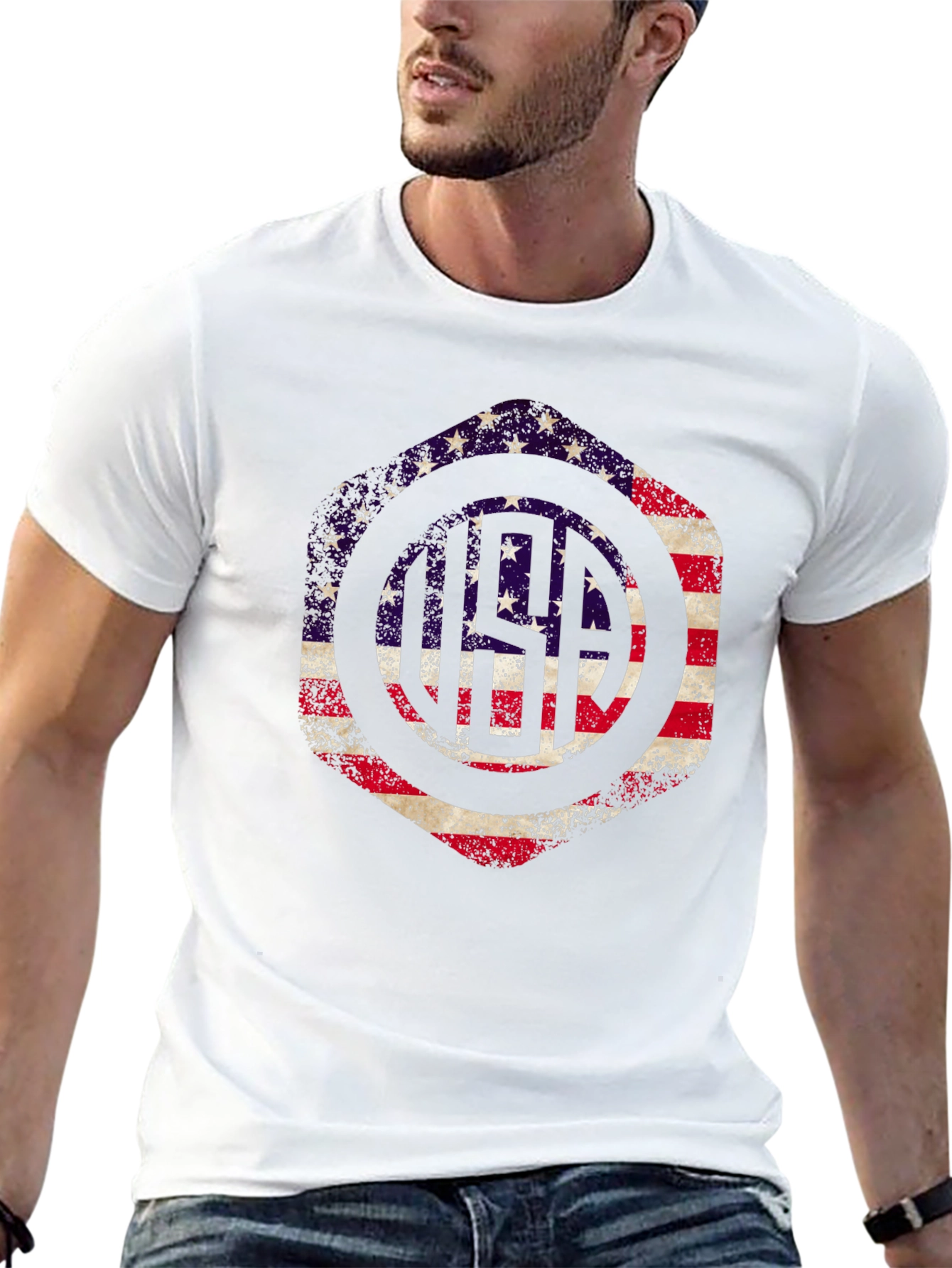 American Flag Graphic Tee - Patriotic USA Design