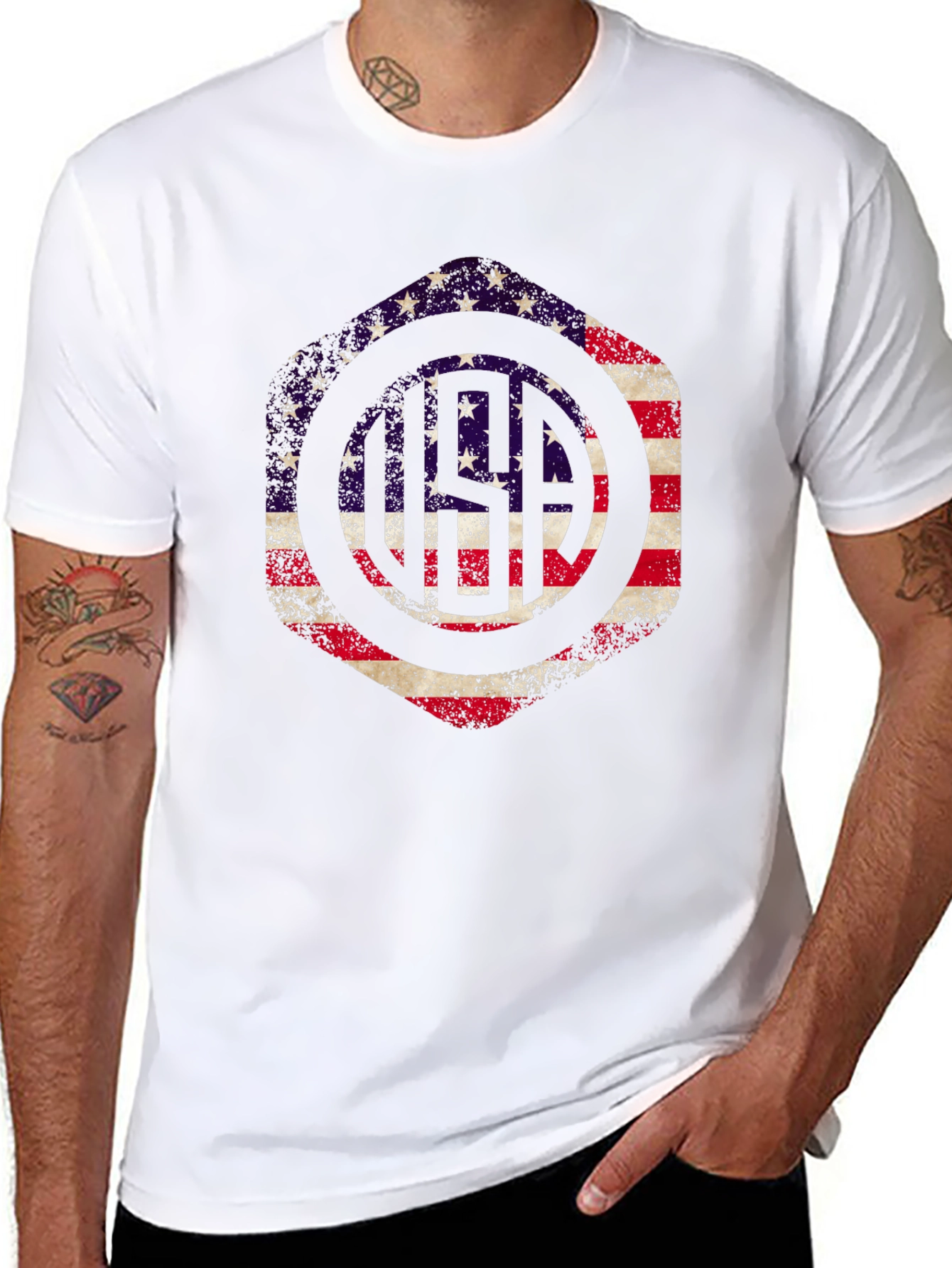 American Flag Graphic Tee - Patriotic USA Design
