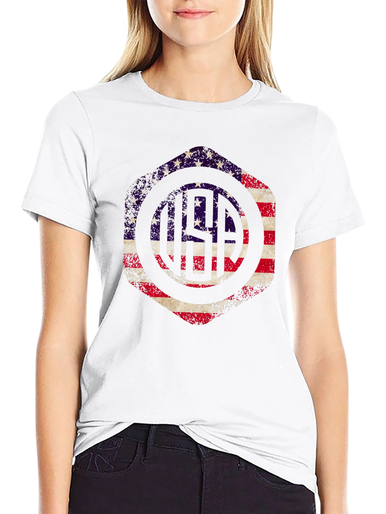American Flag Graphic Tee - Patriotic USA Design